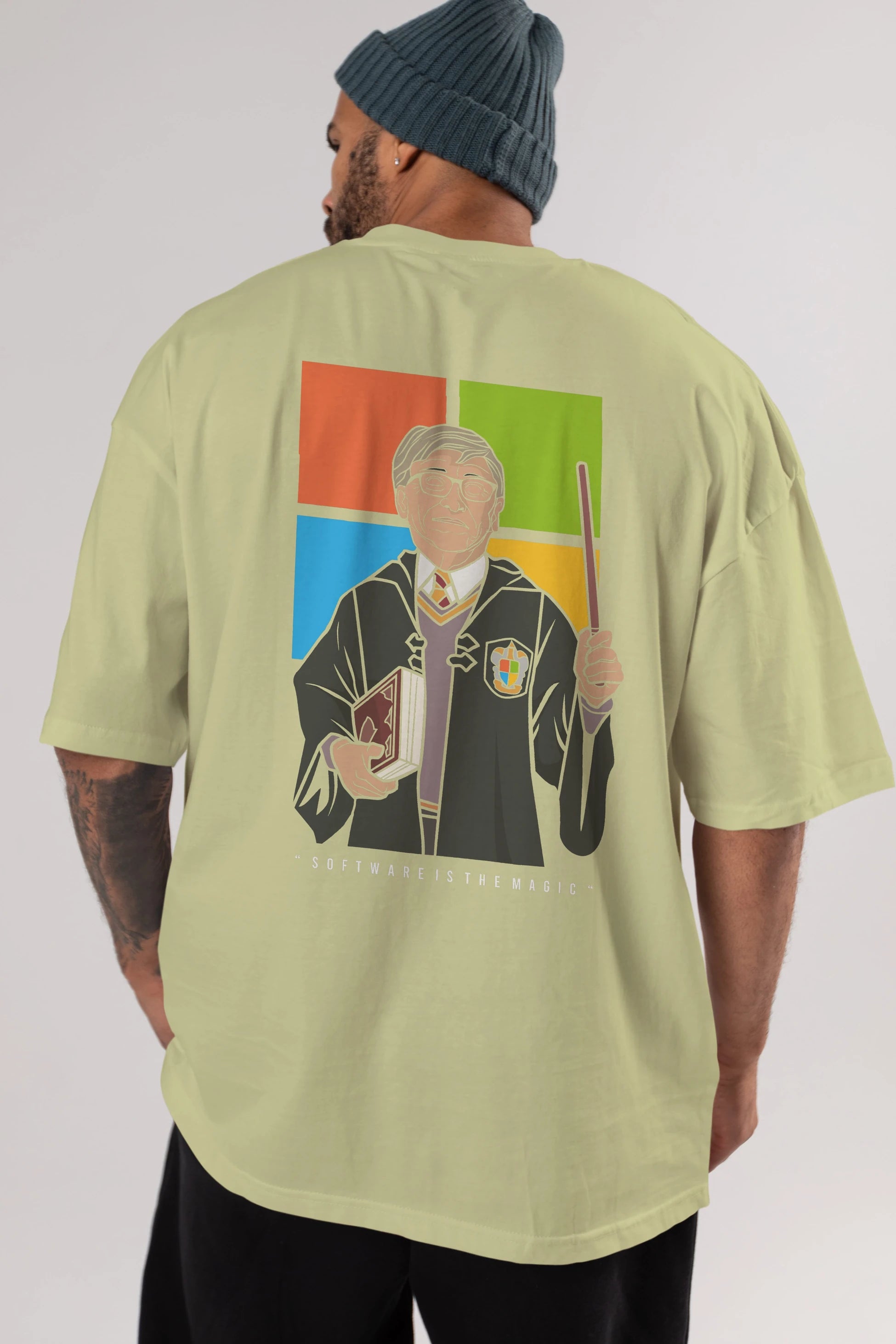 Harry Potter Gates Arka Baskılı Oversize t-shirt Erkek Kadın Unisex %100 Pamuk tişort