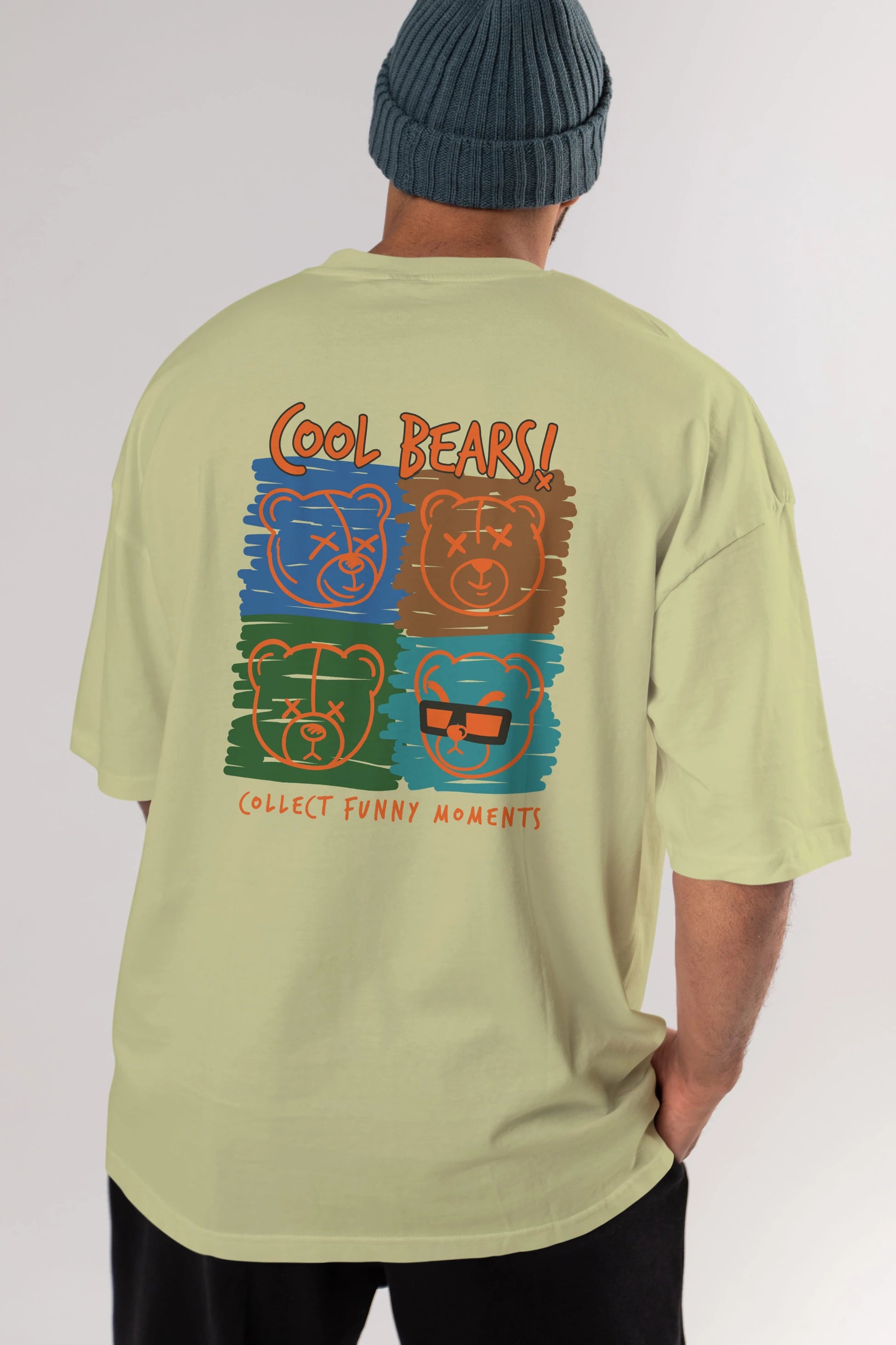 Cool Bears Arka Baskılı Oversize t-shirt Erkek Kadın Unisex