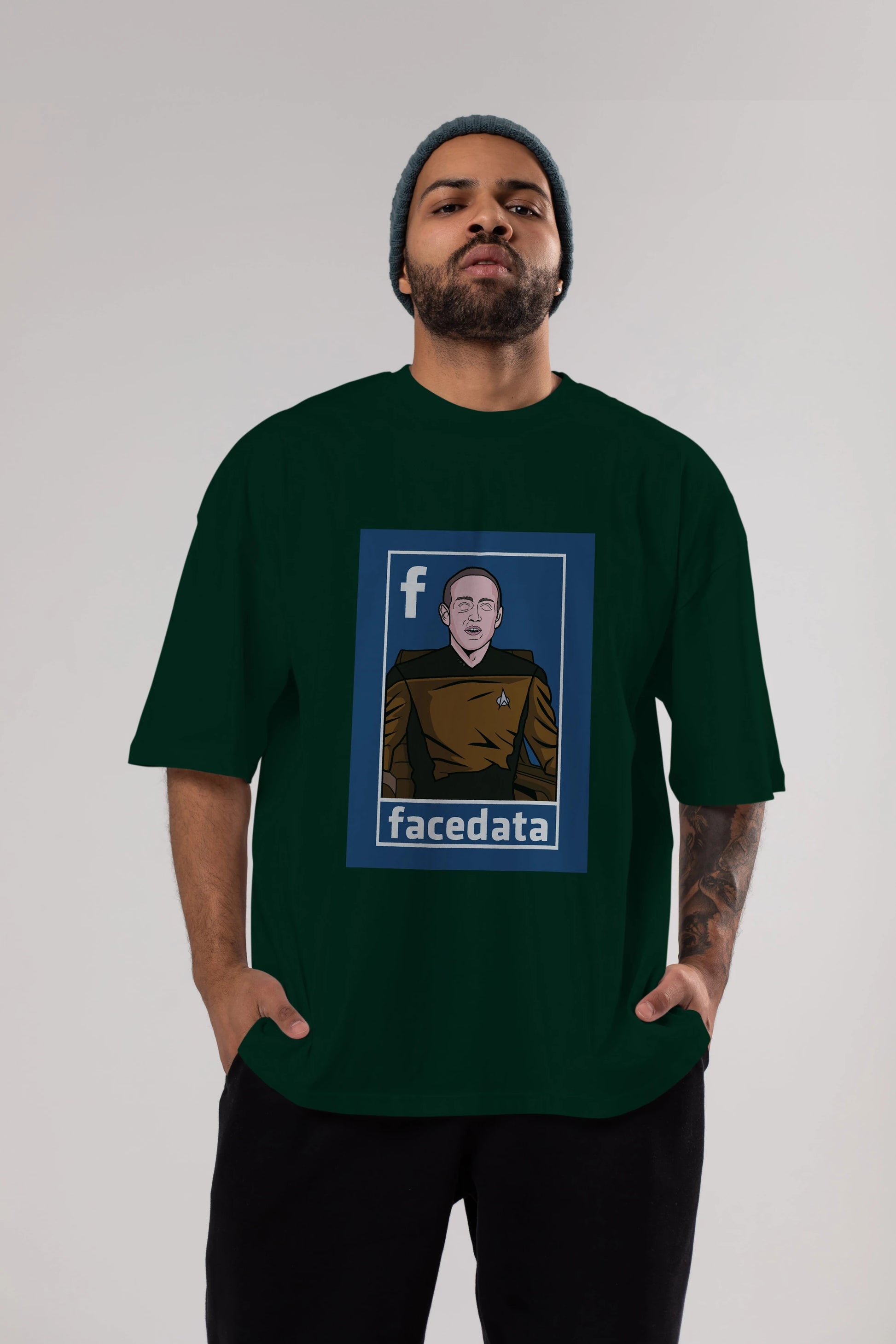 Zukerberg Data Ön Baskılı Oversize t-shirt Erkek Kadın Unisex %100 Pamuk tişort