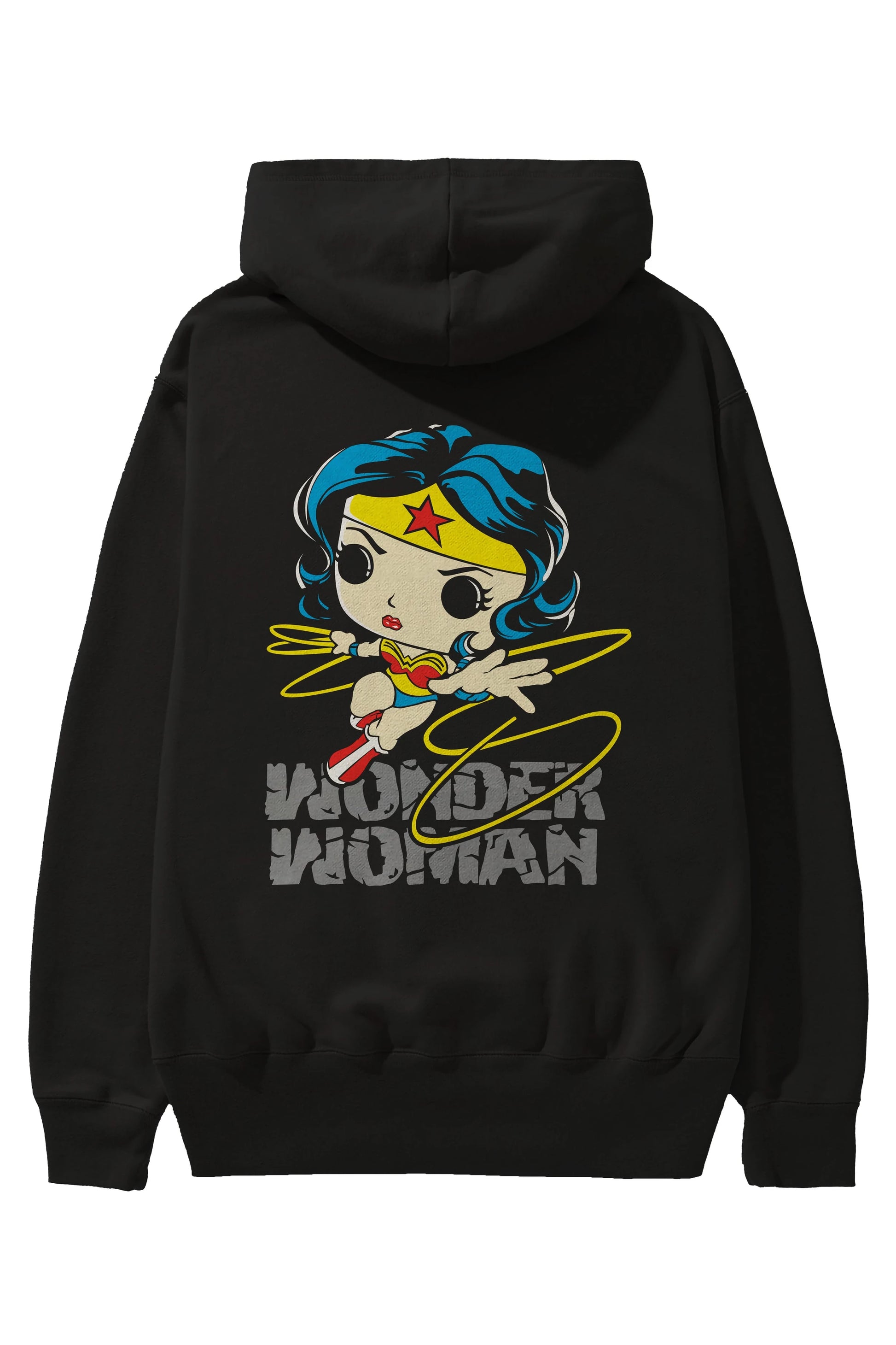 Wonder Woman Arka Baskılı Hoodie Oversize Kapüşonlu Sweatshirt Erkek Kadın Unisex