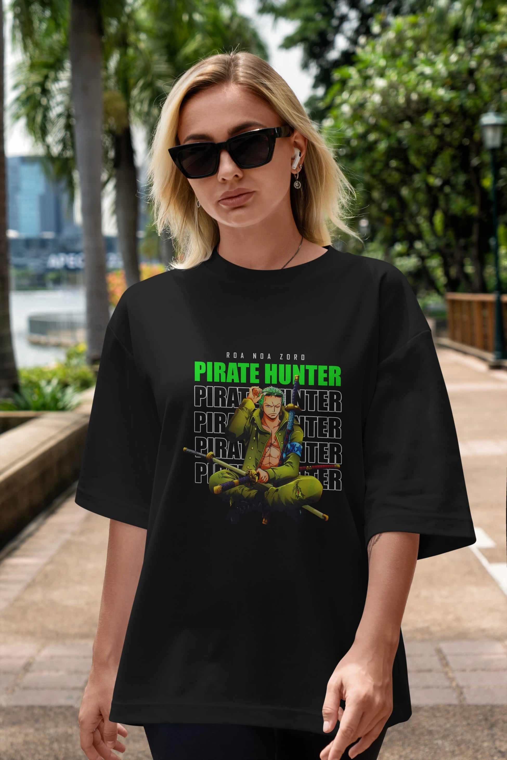 Roronoa Zoro 4 Anime Ön Baskılı Oversize t-shirt Erkek Kadın Unisex