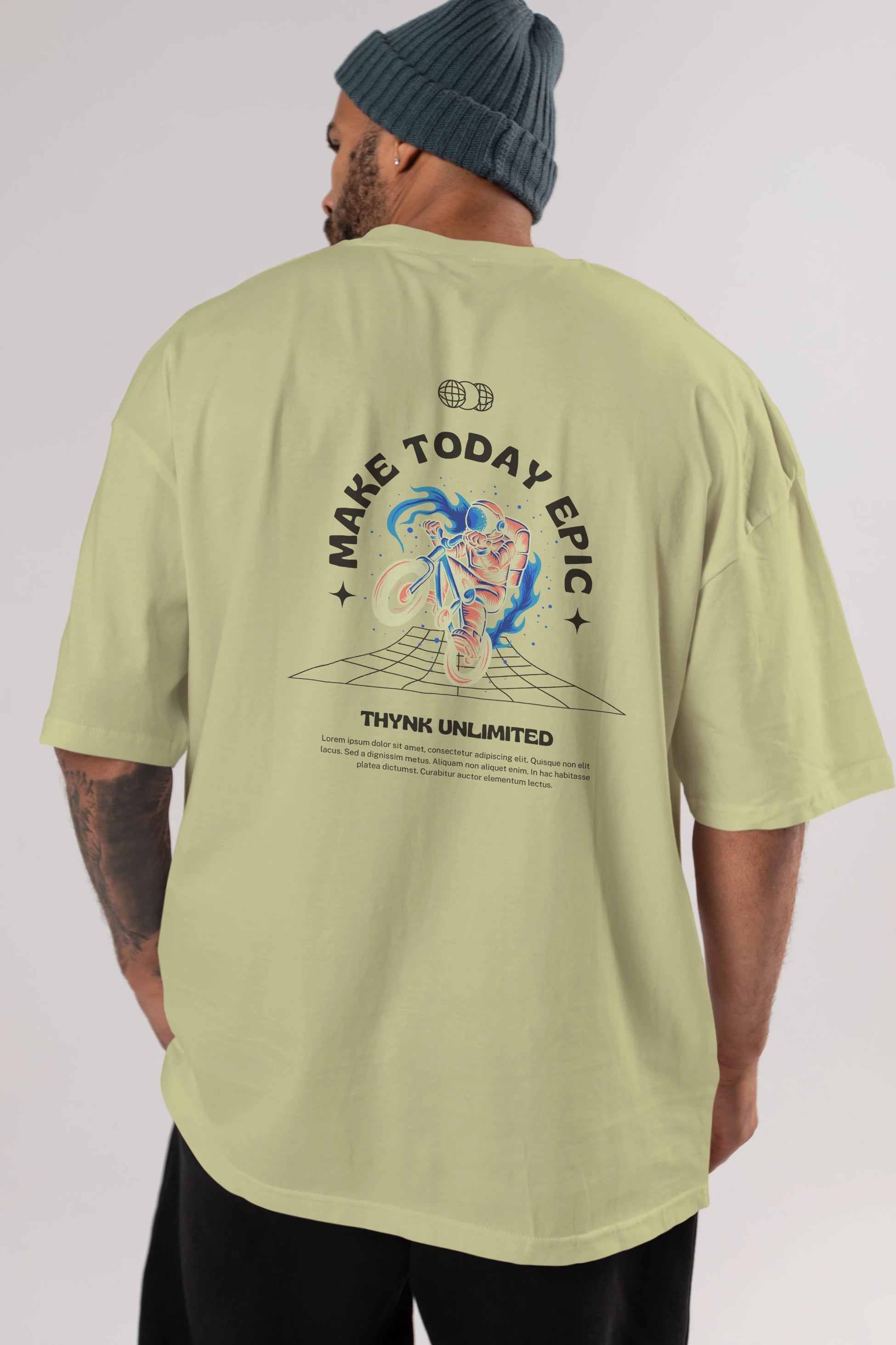 Make Today Epic Arka Baskılı Oversize t-shirt Erkek Kadın Unisex