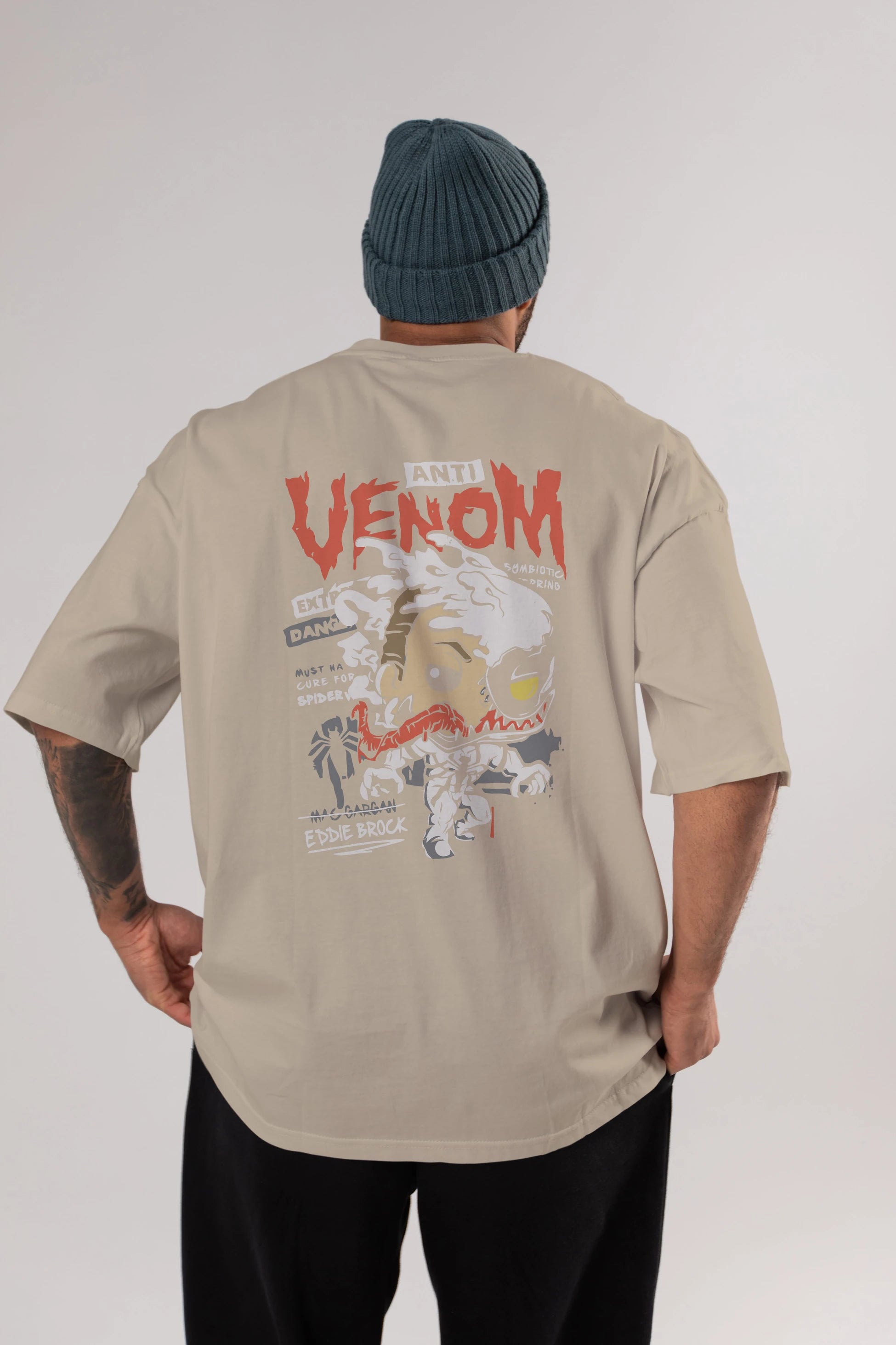 Venom (9) Arka Baskılı Oversize t-shirt Erkek Kadın Unisex %100 Pamuk Bisiklet Yaka tişort