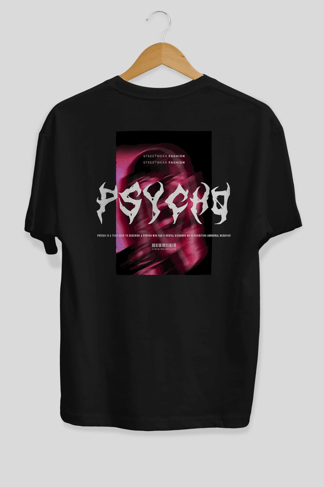 Psycho Streetwear Arka Baskılı Oversize t-shirt Erkek Kadın Unisex