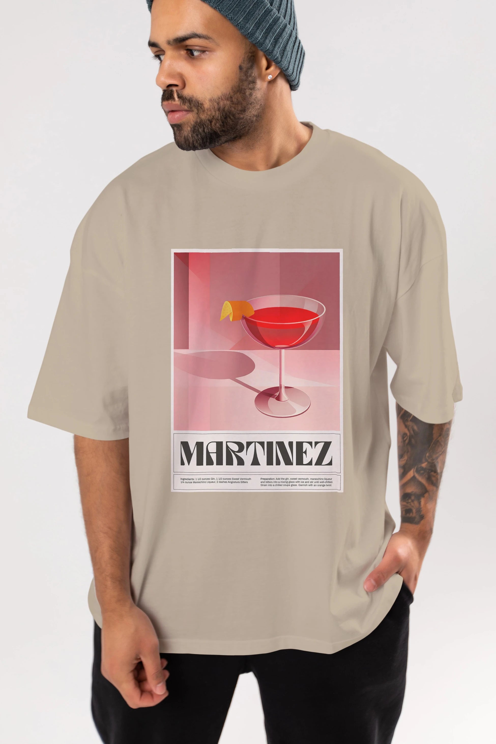 Martinez Ön Baskılı Oversize t-shirt Erkek Kadın Unisex %100 Pamuk Bisiklet Yaka tişort