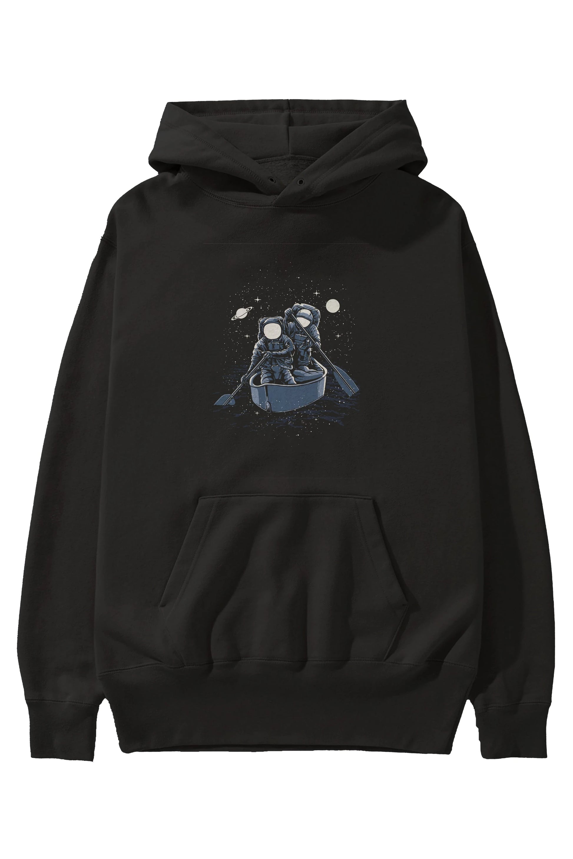 Across The Galaxy Ön Baskılı Hoodie Oversize Kapüşonlu Sweatshirt Erkek Kadın Unisex