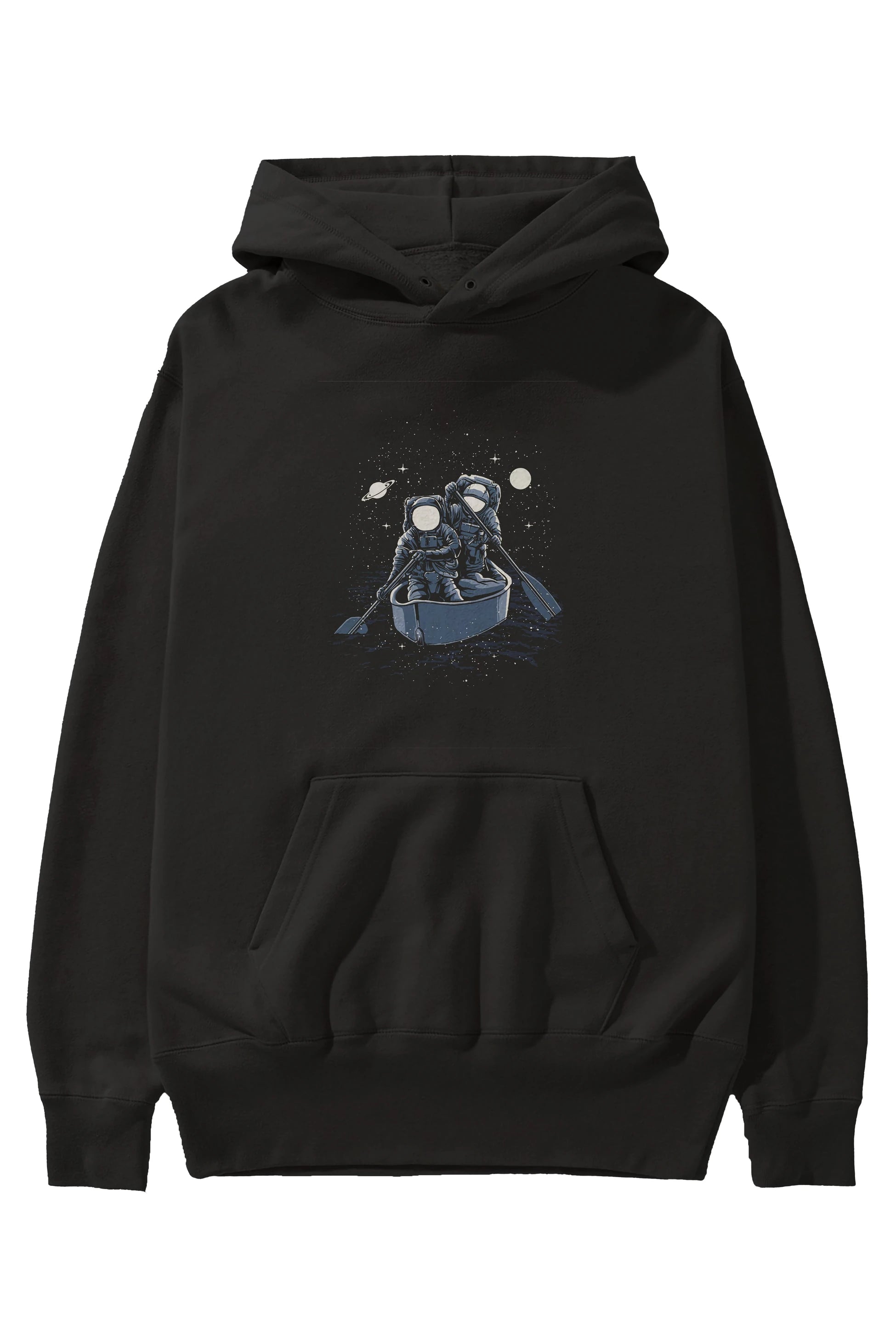 Across The Galaxy Ön Baskılı Hoodie Oversize Kapüşonlu Sweatshirt Erkek Kadın Unisex
