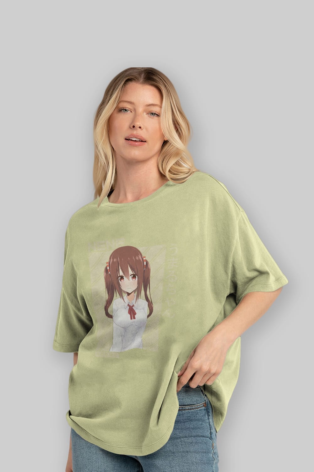 Nene Ebina 1 Anime Ön Baskılı Oversize t-shirt %100 pamuk Erkek Kadın Unisex
