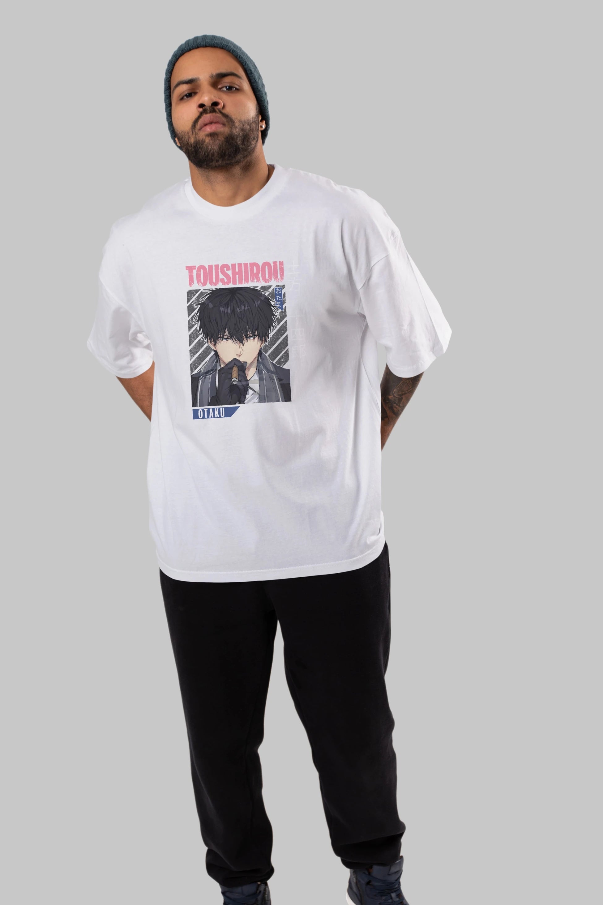 Toushirou Hijikata 2 Anime Ön Baskılı Oversize t-shirt %100 pamuk Erkek Kadın Unisex