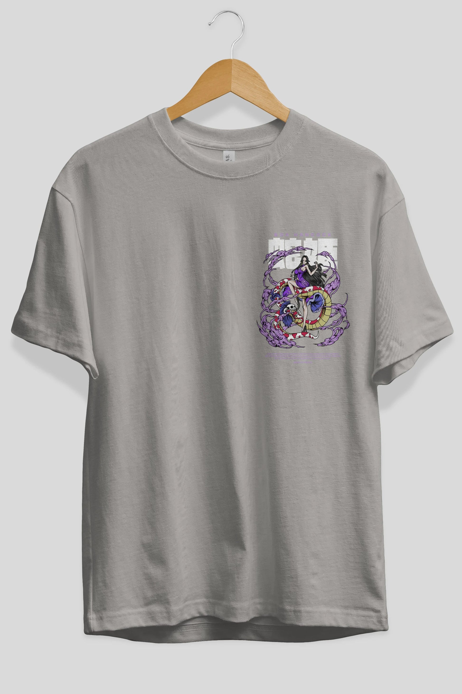 Boa Hancock Ön Sol Baskılı Oversize t-shirt Erkek Kadın Unisex %100 Pamuk Bisiklet Yaka tişort