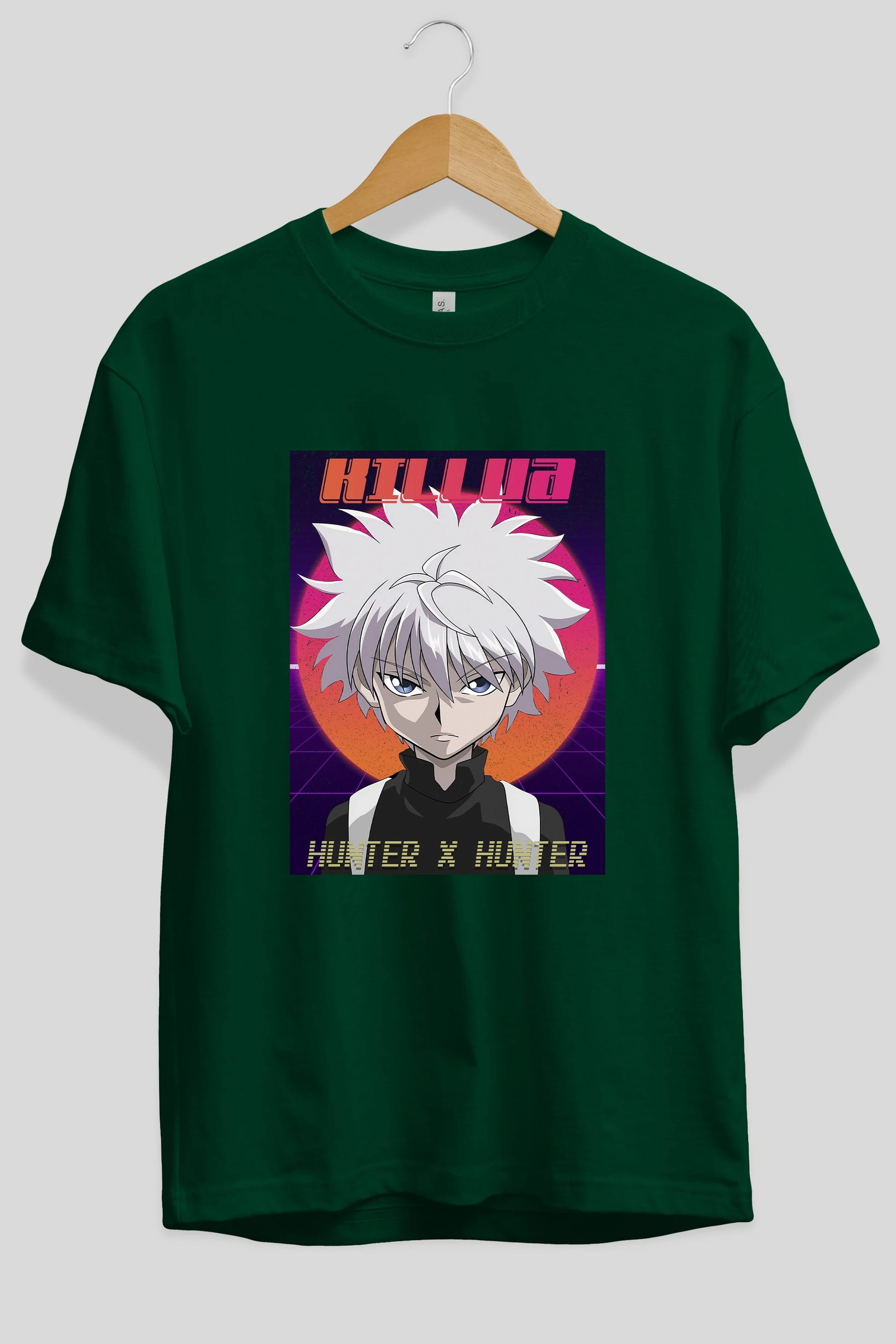 Killua Zoldyck 12 1 Anime Ön Baskılı Oversize t-shirt %100 pamuk Erkek Kadın Unisex