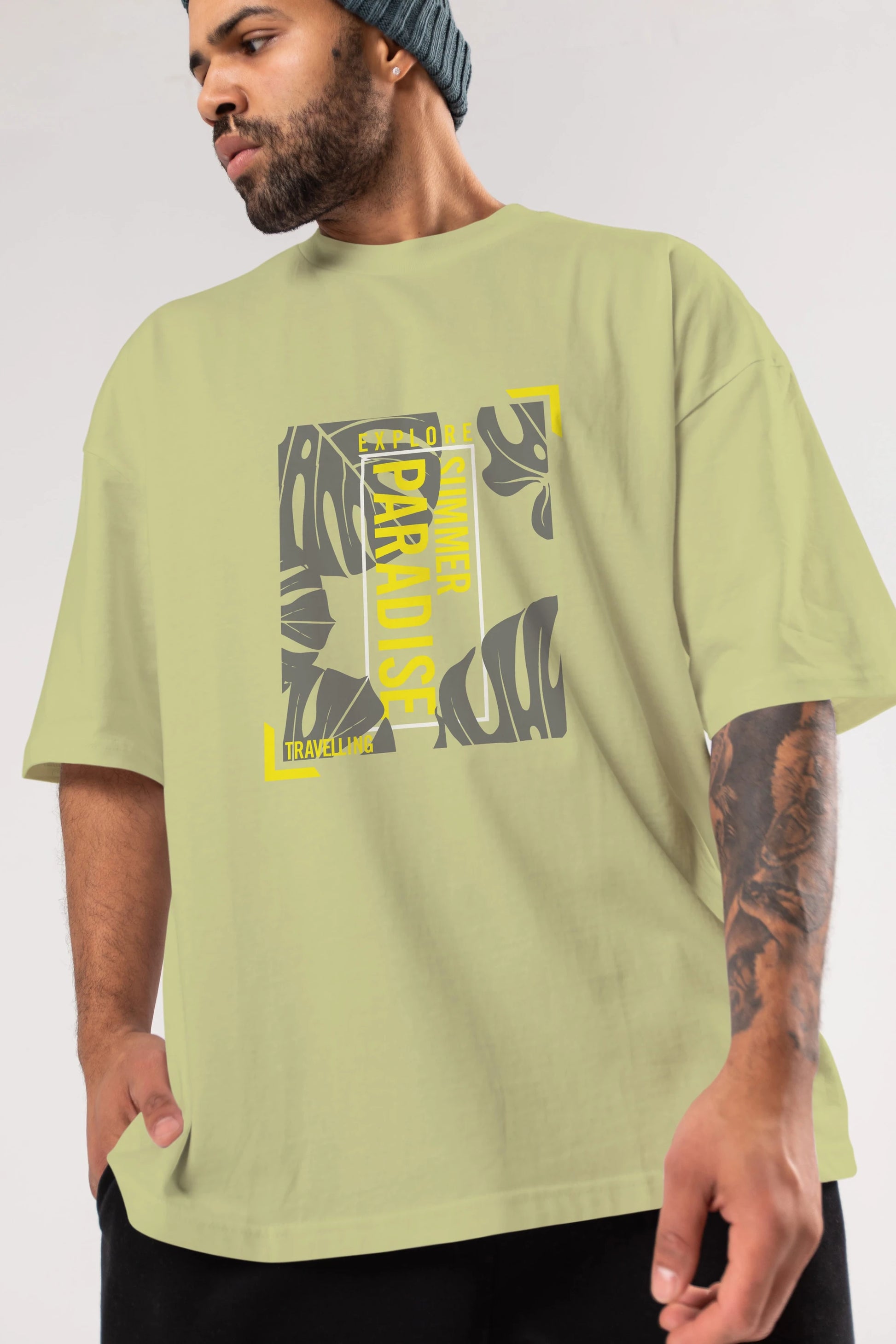 Explore Summer Ön Baskılı Oversize t-shirt Erkek Kadın Unisex