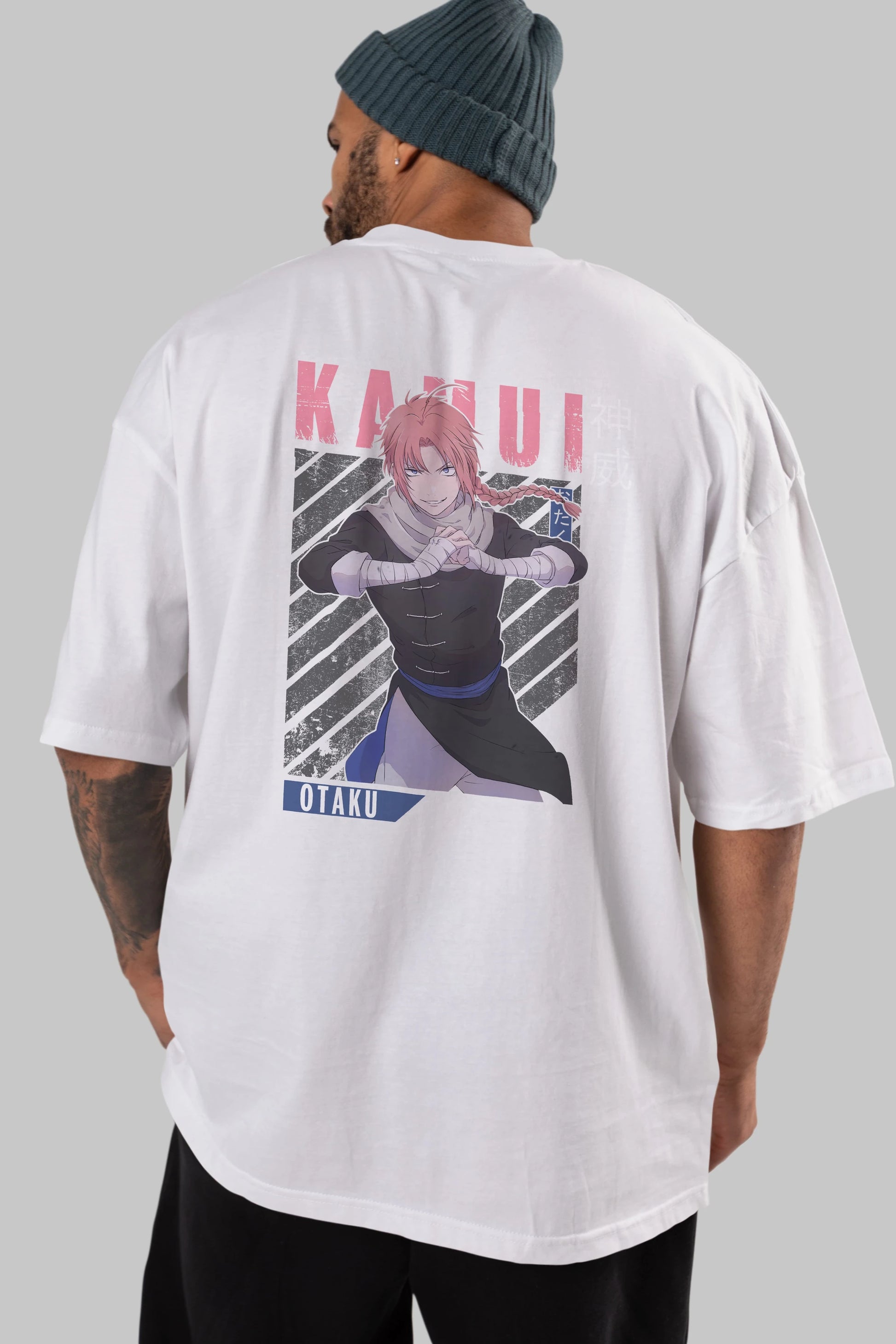 Kamui GINTAMA Anime Arka Baskılı Oversize t-shirt Erkek Kadın Unisex