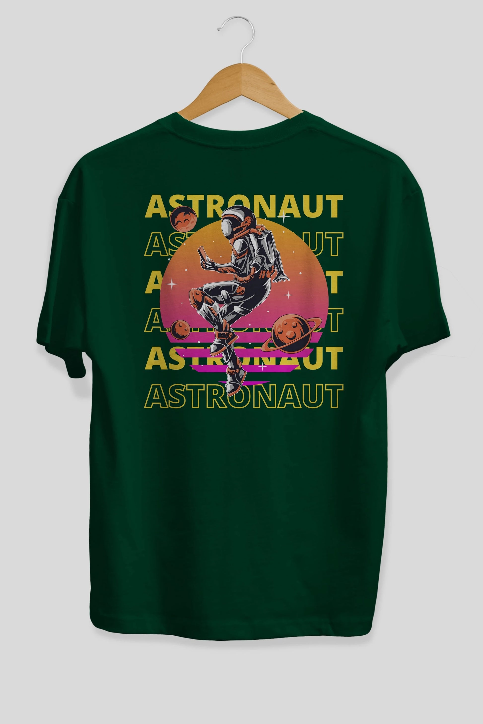 Astronaut Streetwear 2 Arka Baskılı Oversize t-shirt Erkek Kadın Unisex