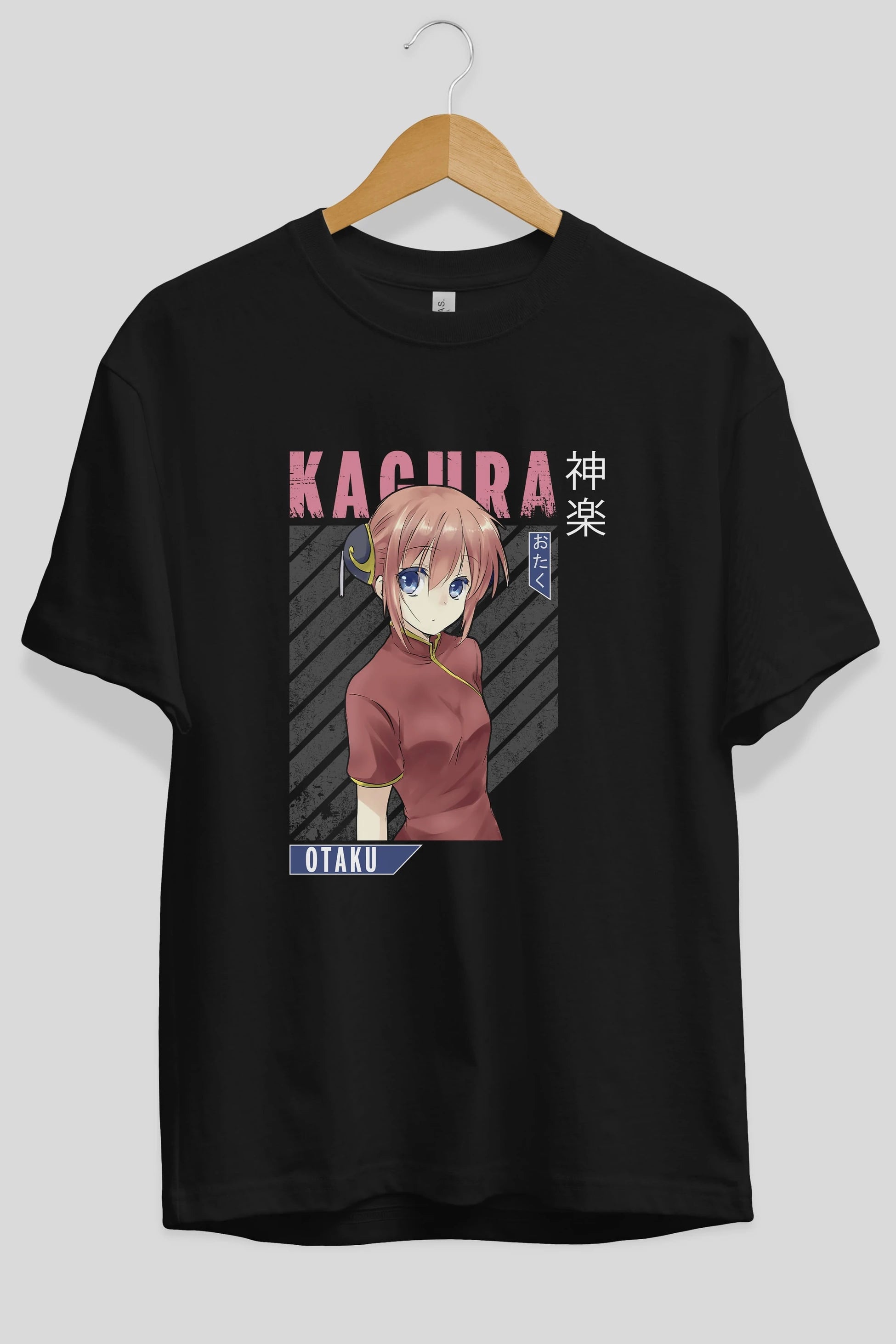 Kagura GINTAMA Anime Ön Baskılı Oversize t-shirt %100 pamuk Erkek Kadın Unisex