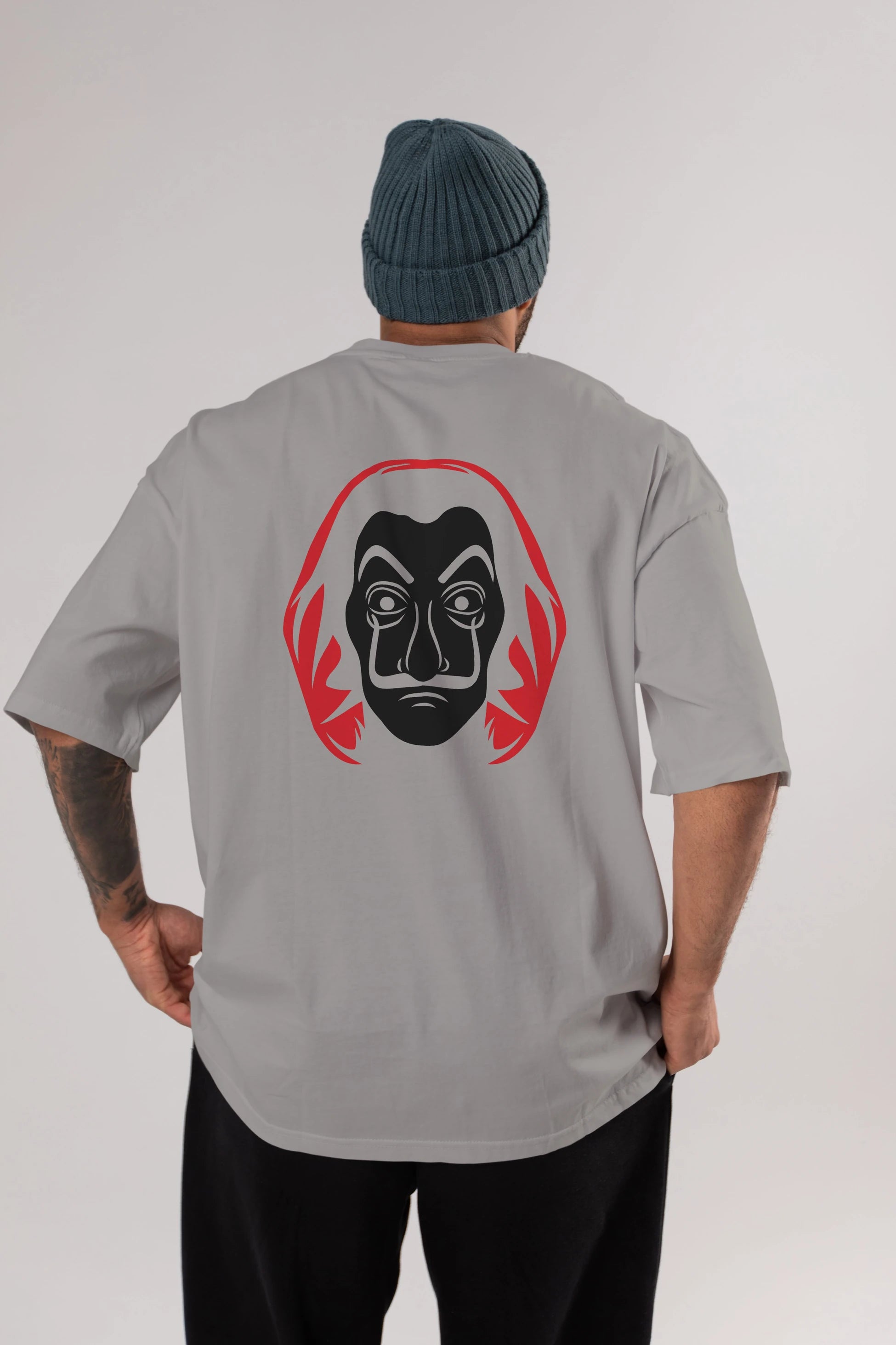 La Casa De Papel (8) Arka Baskılı Oversize t-shirt Erkek Kadın Unisex %100 Pamuk Bisiklet Yaka tişort