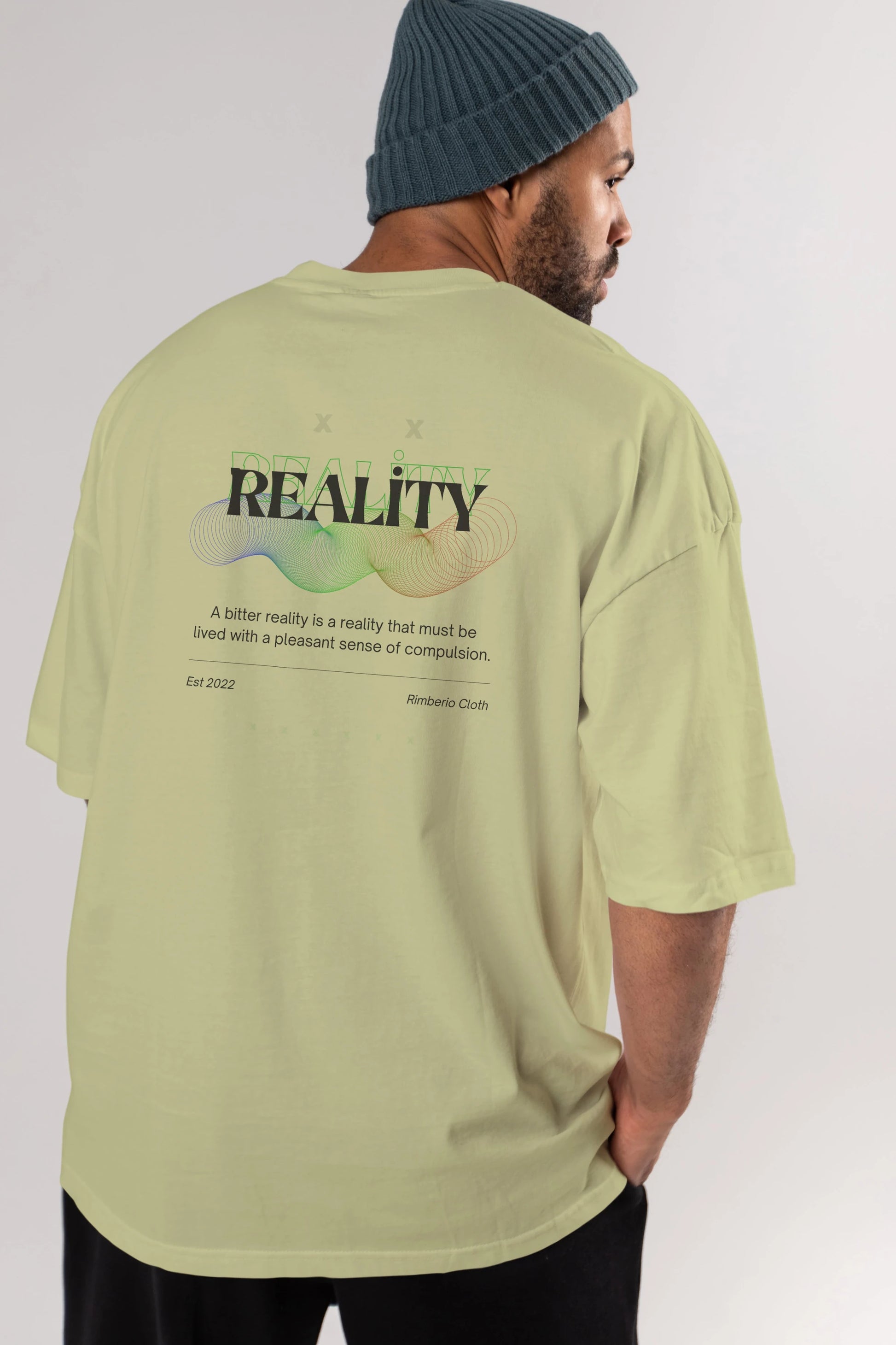 Reality 2 Arka Baskılı Oversize t-shirt Erkek Kadın Unisex