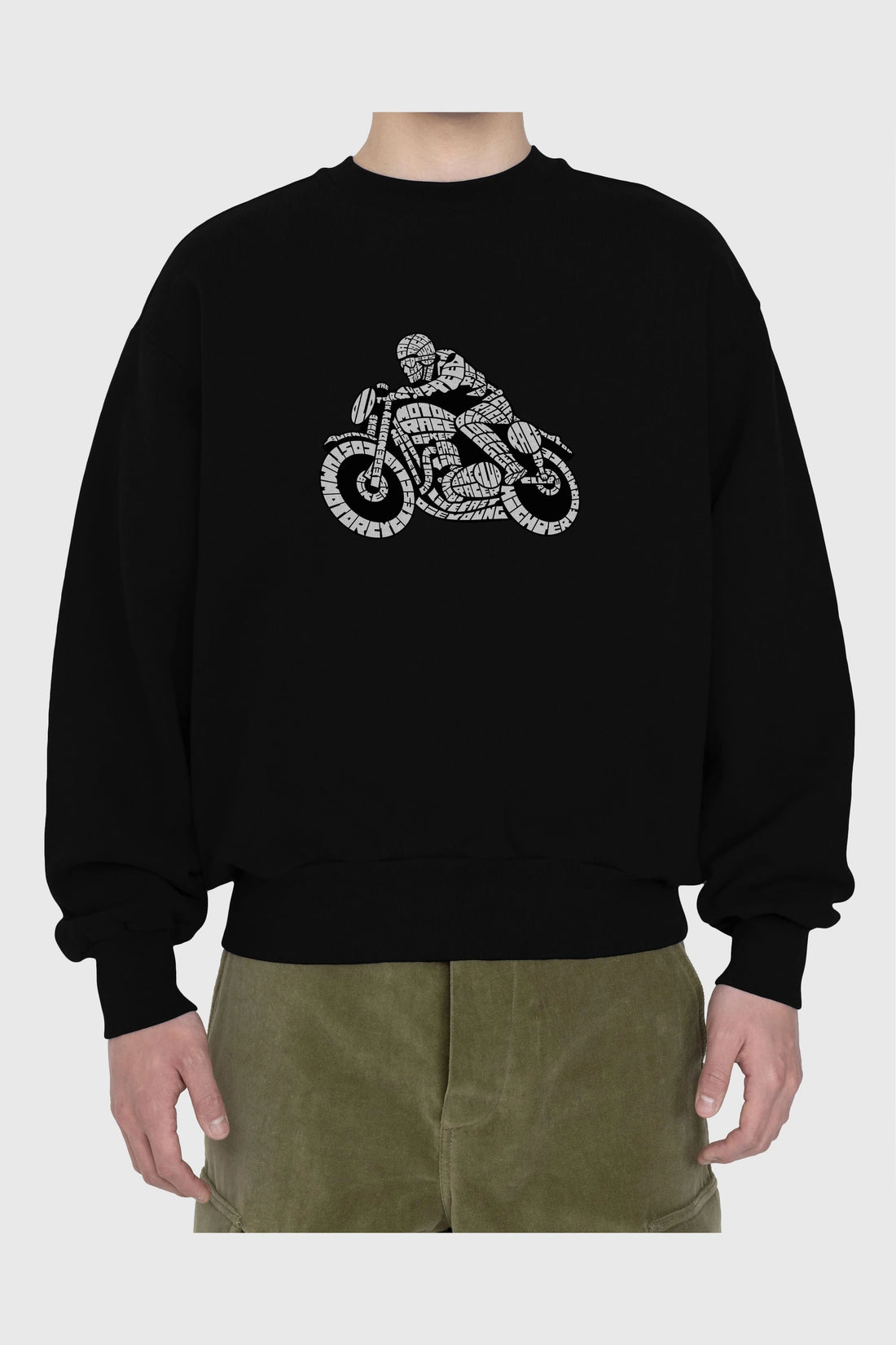 Caferacer Ön Baskılı Oversize Sweatshirt Erkek Kadın Unisex