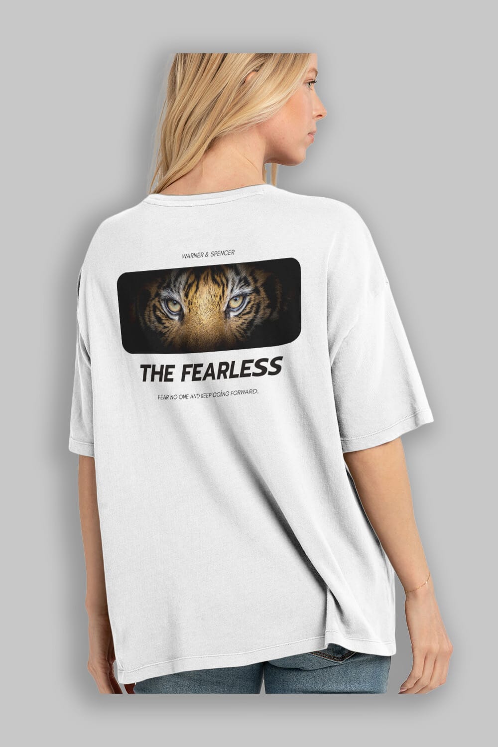 The Fearless Yazılı Arka Baskılı Oversize t-shirt Erkek Kadın Unisex