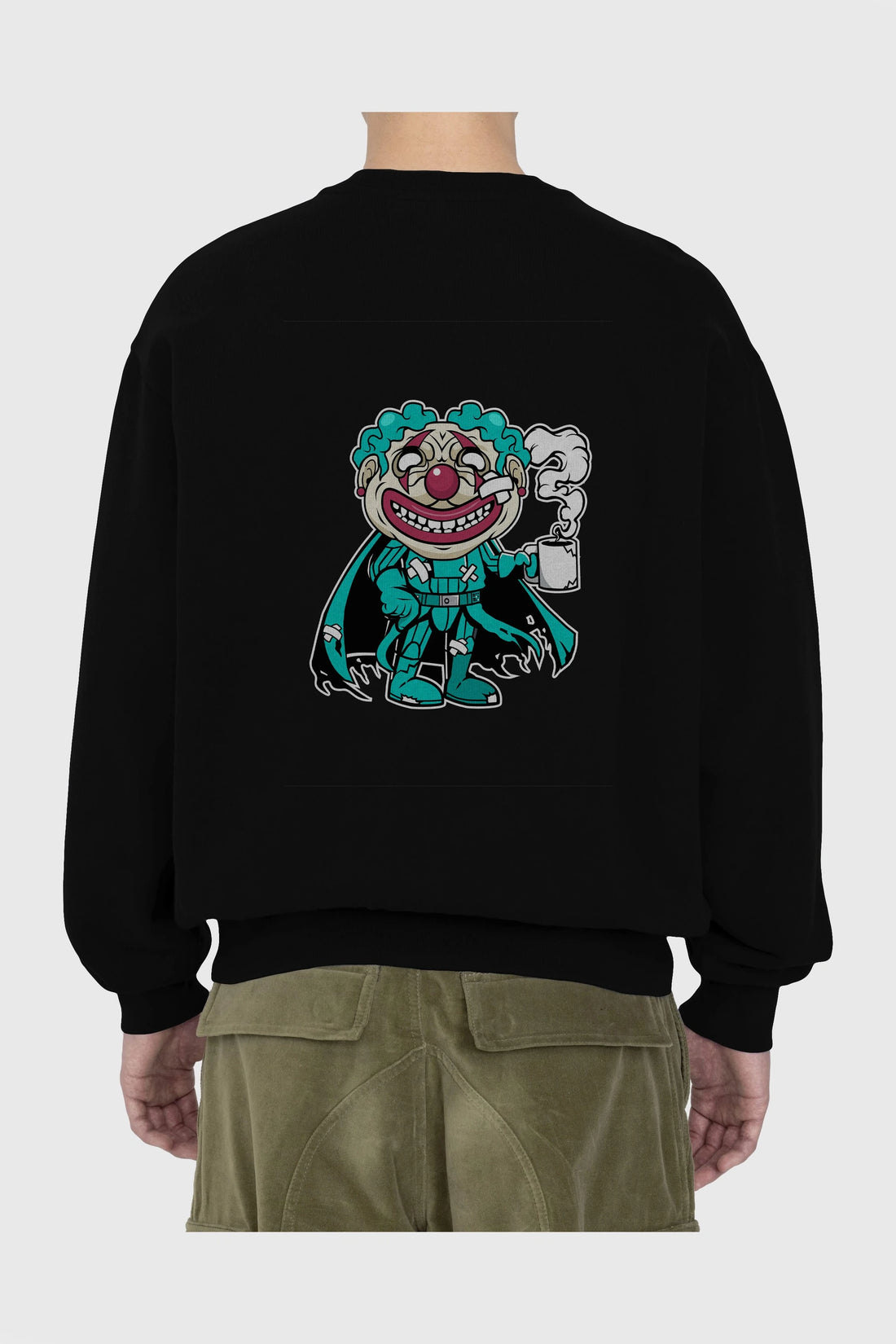 Super Clown Arka Baskılı Oversize Sweatshirt Erkek Kadın Unisex