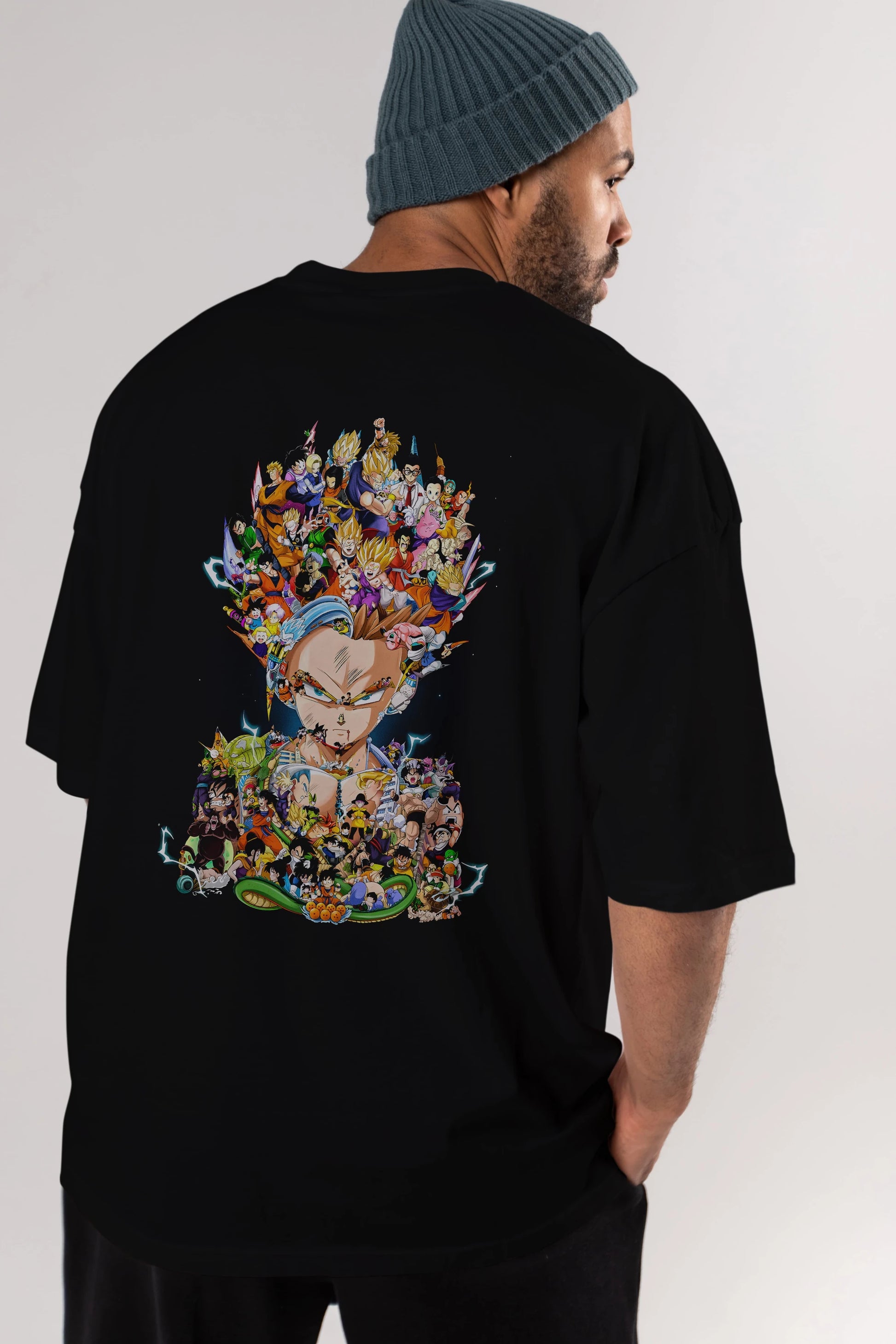 DRAGON BALL ART (2) Anime Arka Baskılı Oversize t-shirt Erkek Kadın Unisex