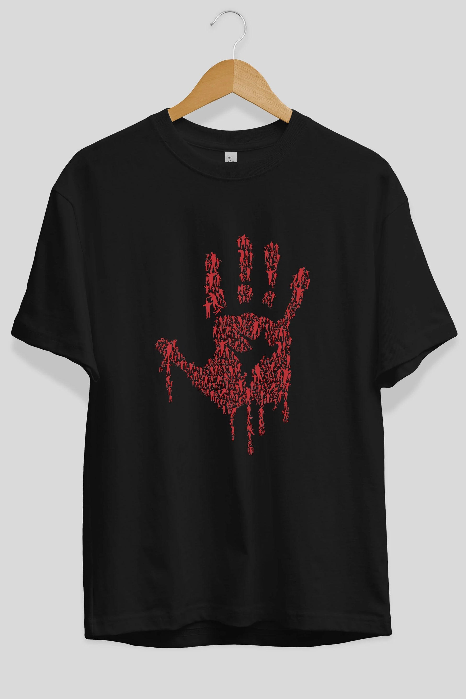 Hand Of Zombies Ön Baskılı Oversize t-shirt %100 pamuk Erkek Kadın Unisex