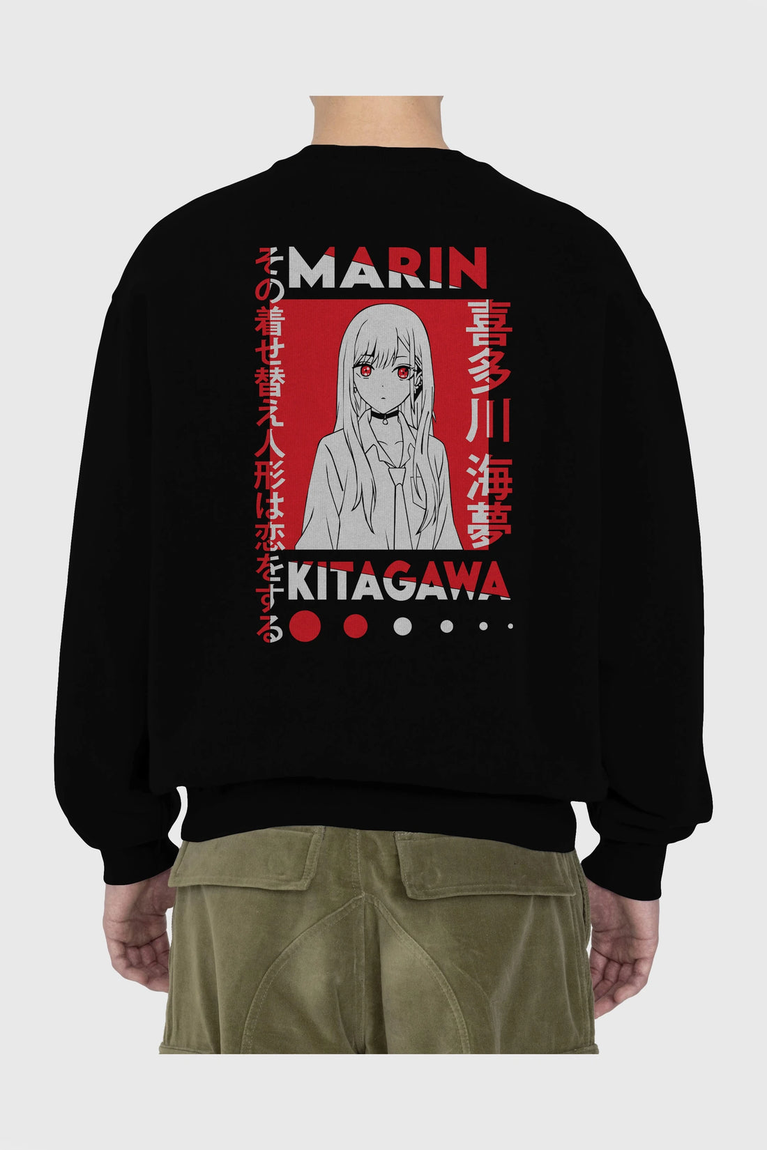 MARIN KITAGAWA Anime Arka Baskılı Oversize Sweatshirt Erkek Kadın Unisex