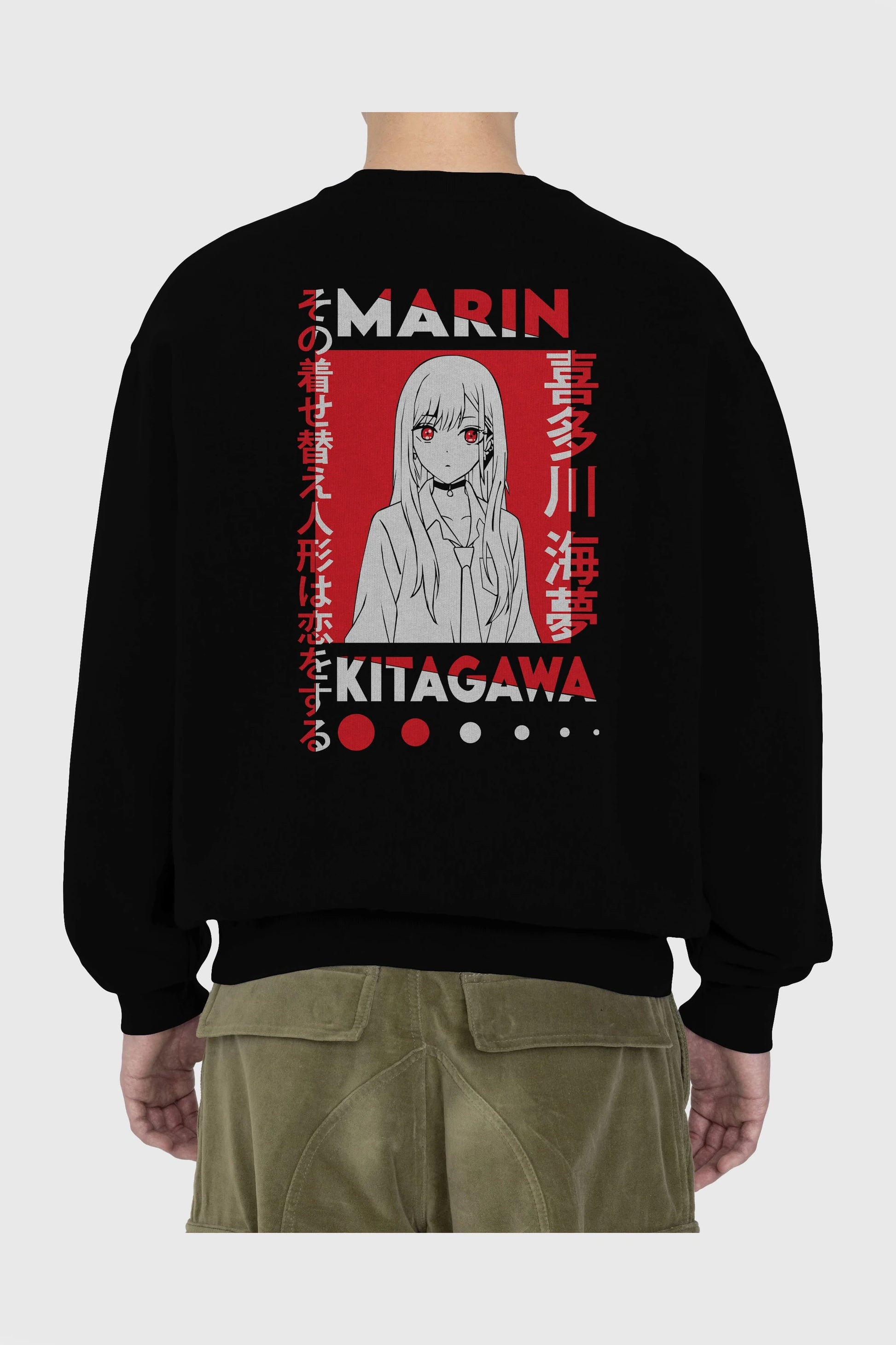 MARIN KITAGAWA Anime Arka Baskılı Oversize Sweatshirt Erkek Kadın Unisex