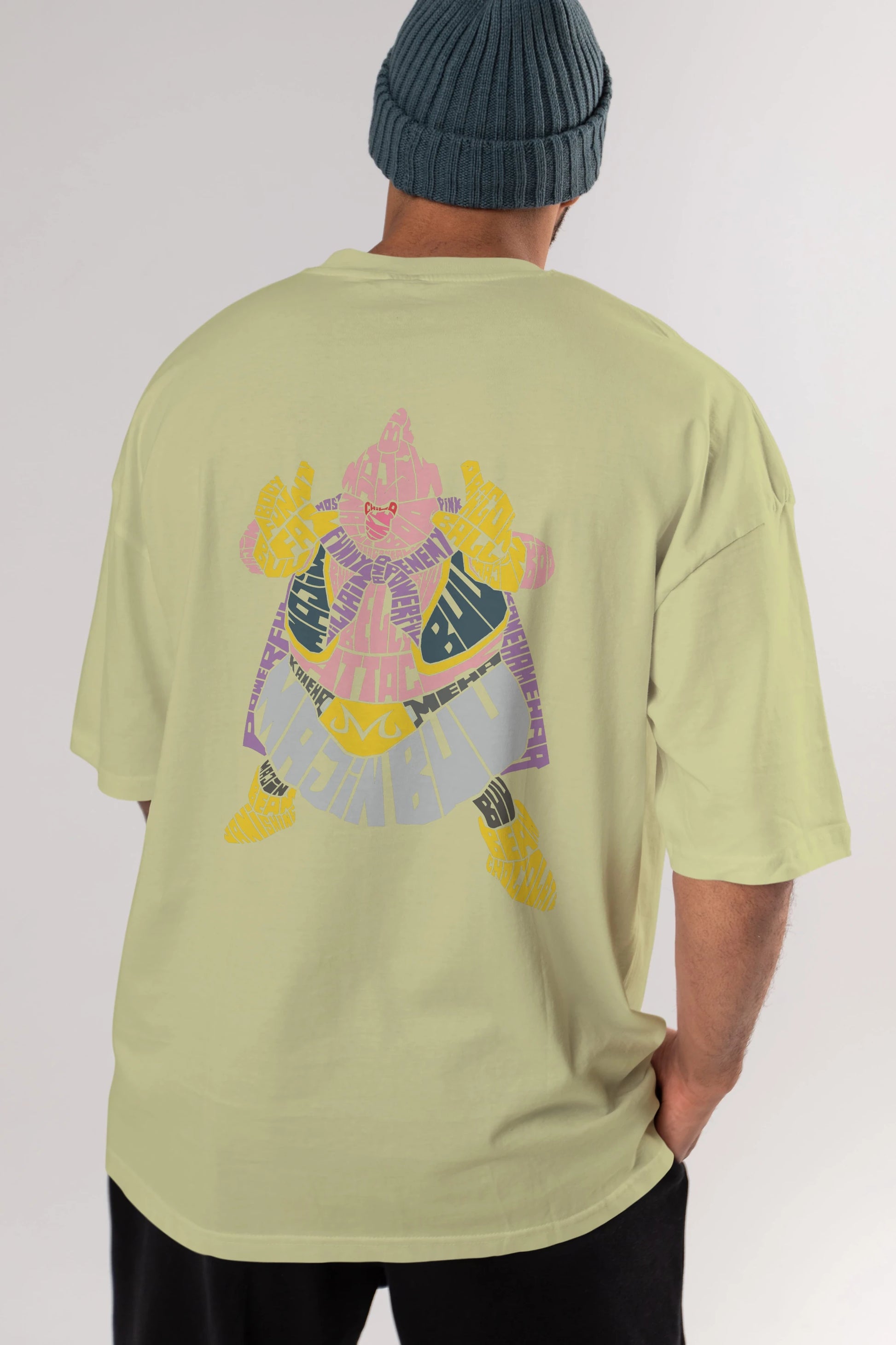 Majin Buu Arka Baskılı Oversize t-shirt %100 pamuk Erkek Kadın Unisex