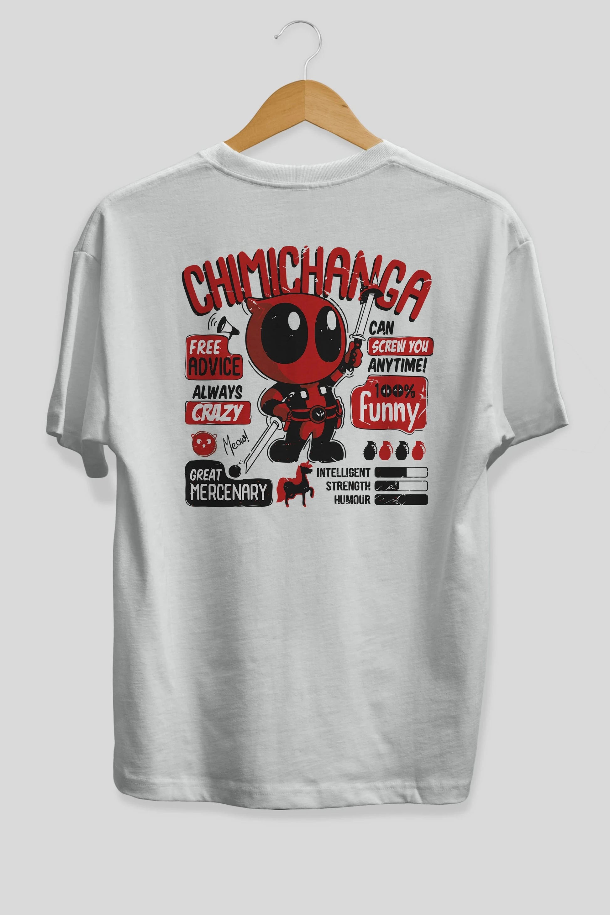 Deadpool (9) Arka Baskılı Oversize t-shirt Erkek Kadın Unisex %100 Pamuk Bisiklet Yaka tişort