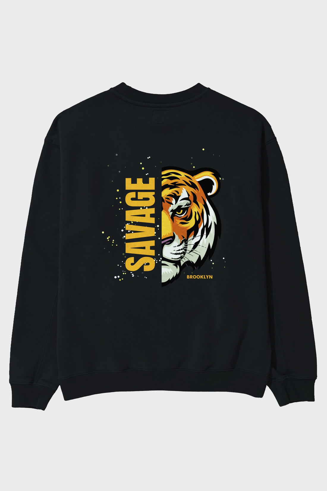Savage Brooklyn Yazılı Arka Baskılı Oversize Sweatshirt Erkek Kadın Unisex