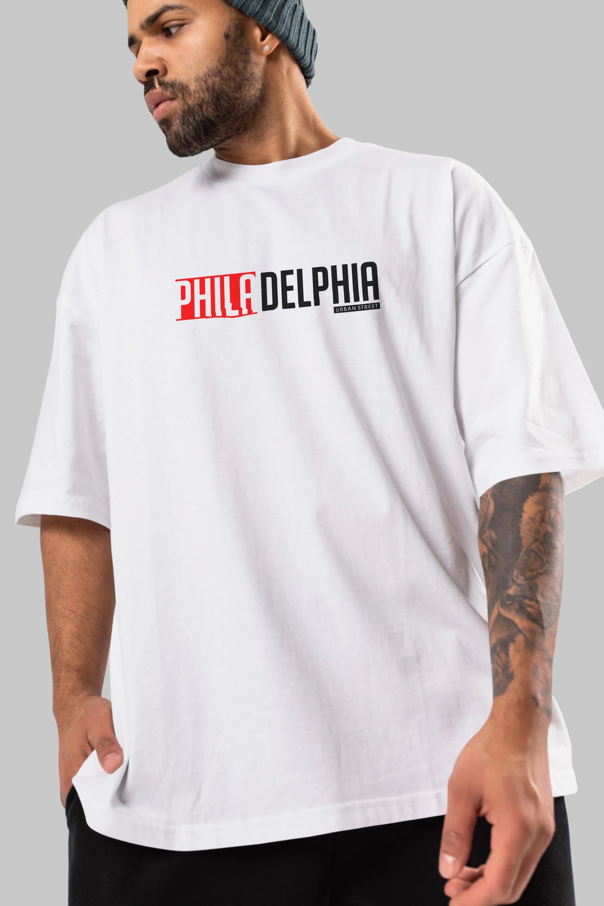 Philadelphia Ön Baskılı Oversize t-shirt Erkek Kadın Unisex