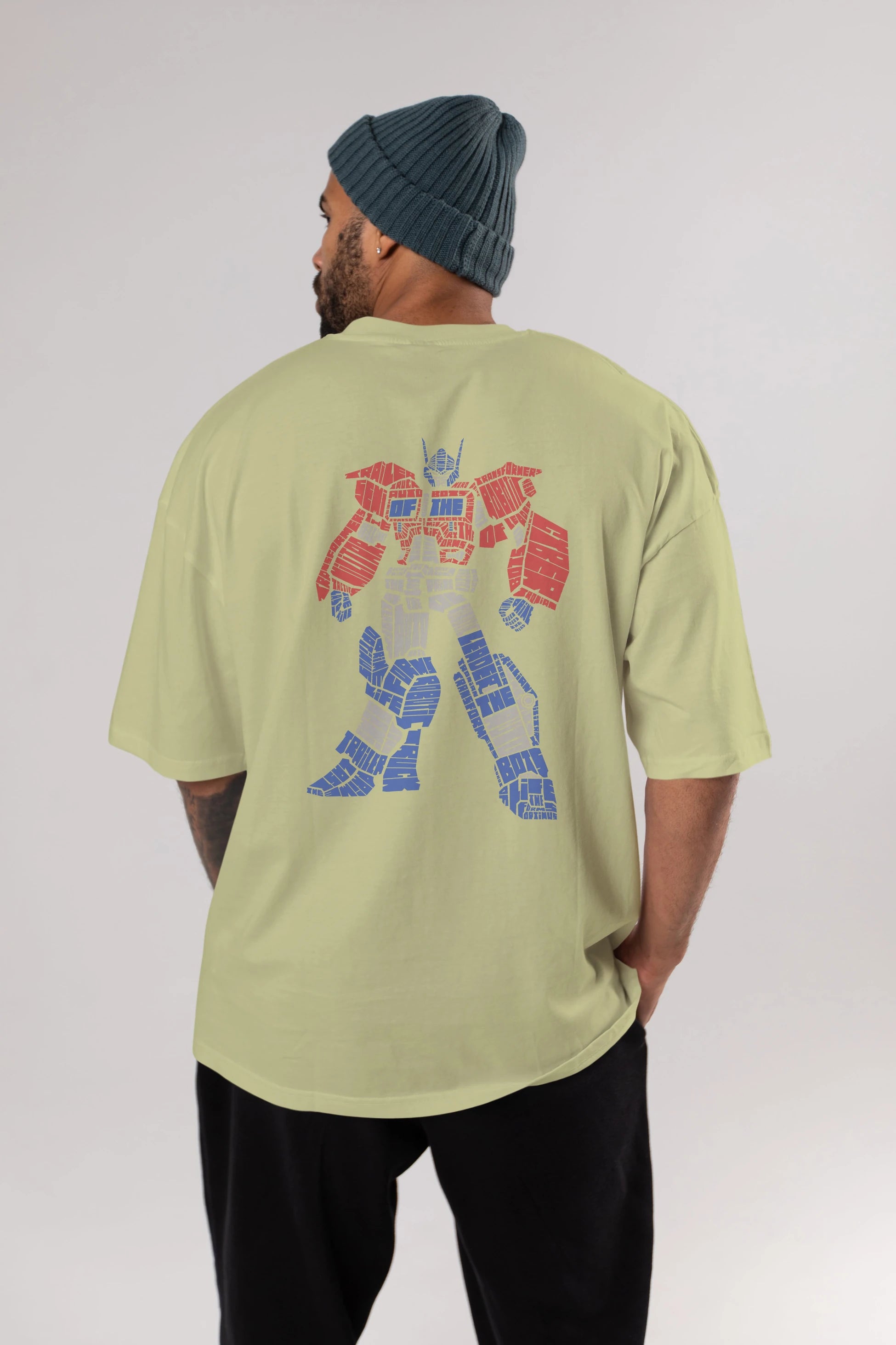Optimus Prime Arka Baskılı Oversize t-shirt %100 pamuk Erkek Kadın Unisex