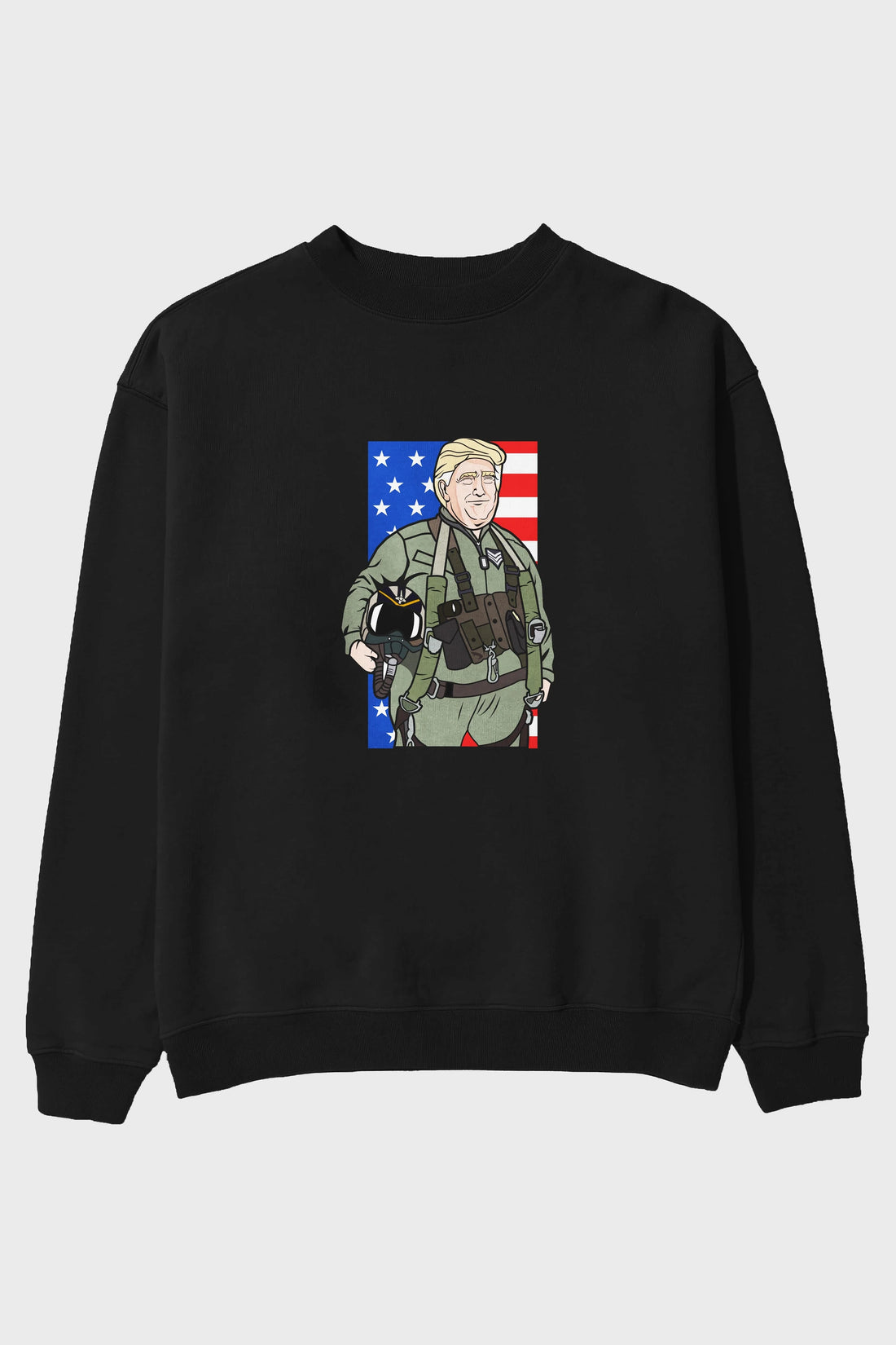 Trump Jetplane Pilot Ön Baskılı Oversize Sweatshirt Erkek Kadın Unisex