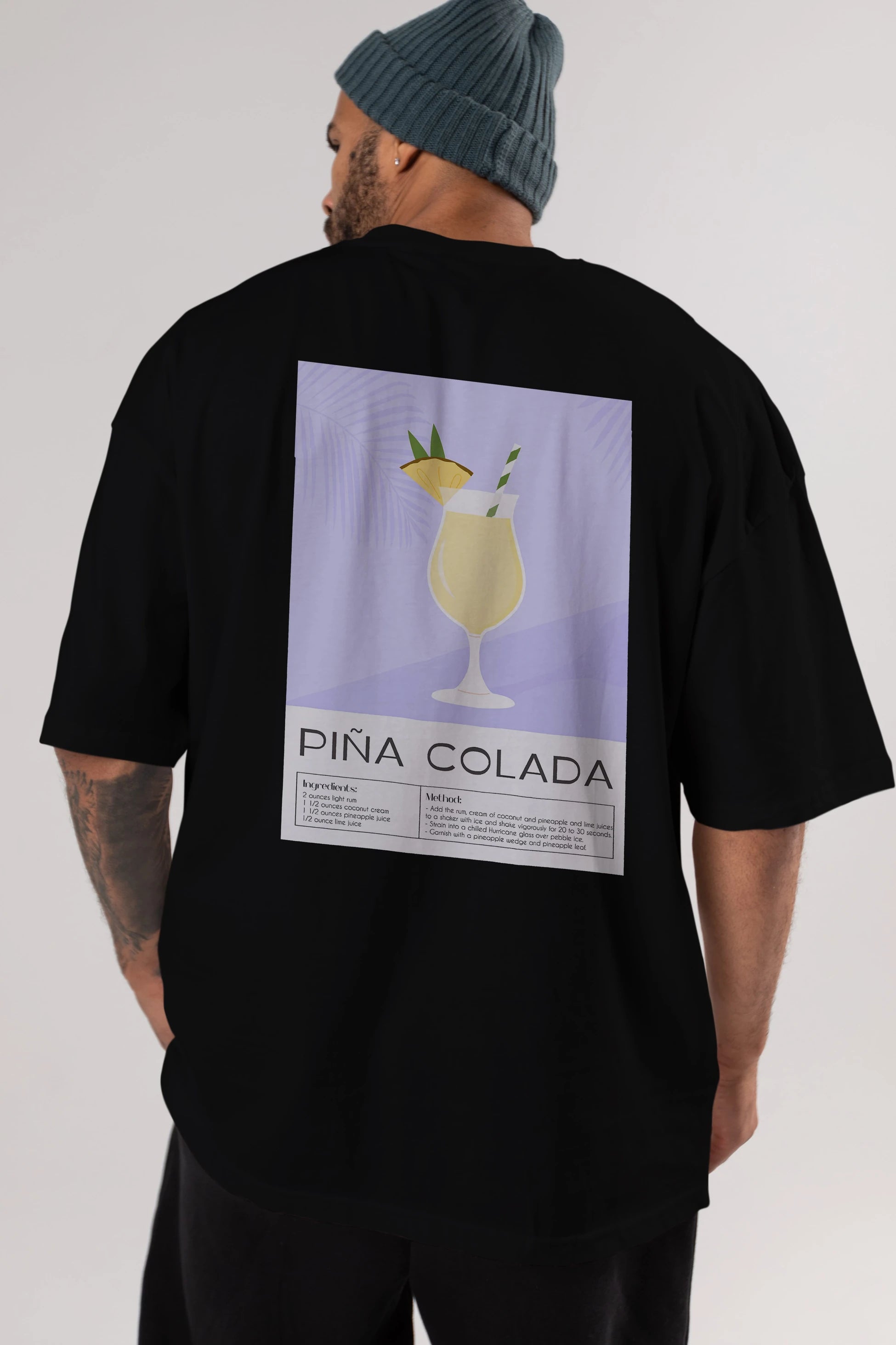 PIna Colada 6 Arka Baskılı Oversize t-shirt Erkek Kadın Unisex %100 Pamuk Bisiklet Yaka tişort