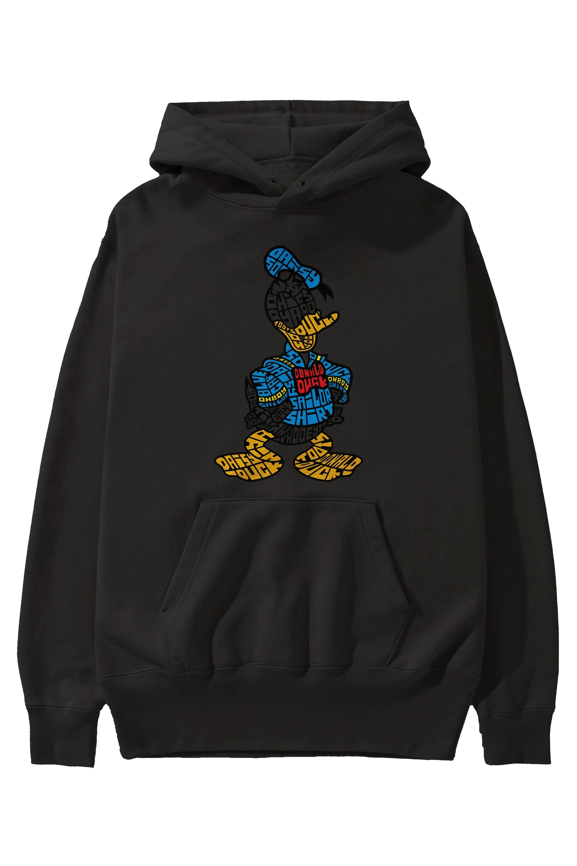 Donald Ön Baskılı Hoodie Oversize Kapüşonlu Sweatshirt Erkek Kadın Unisex