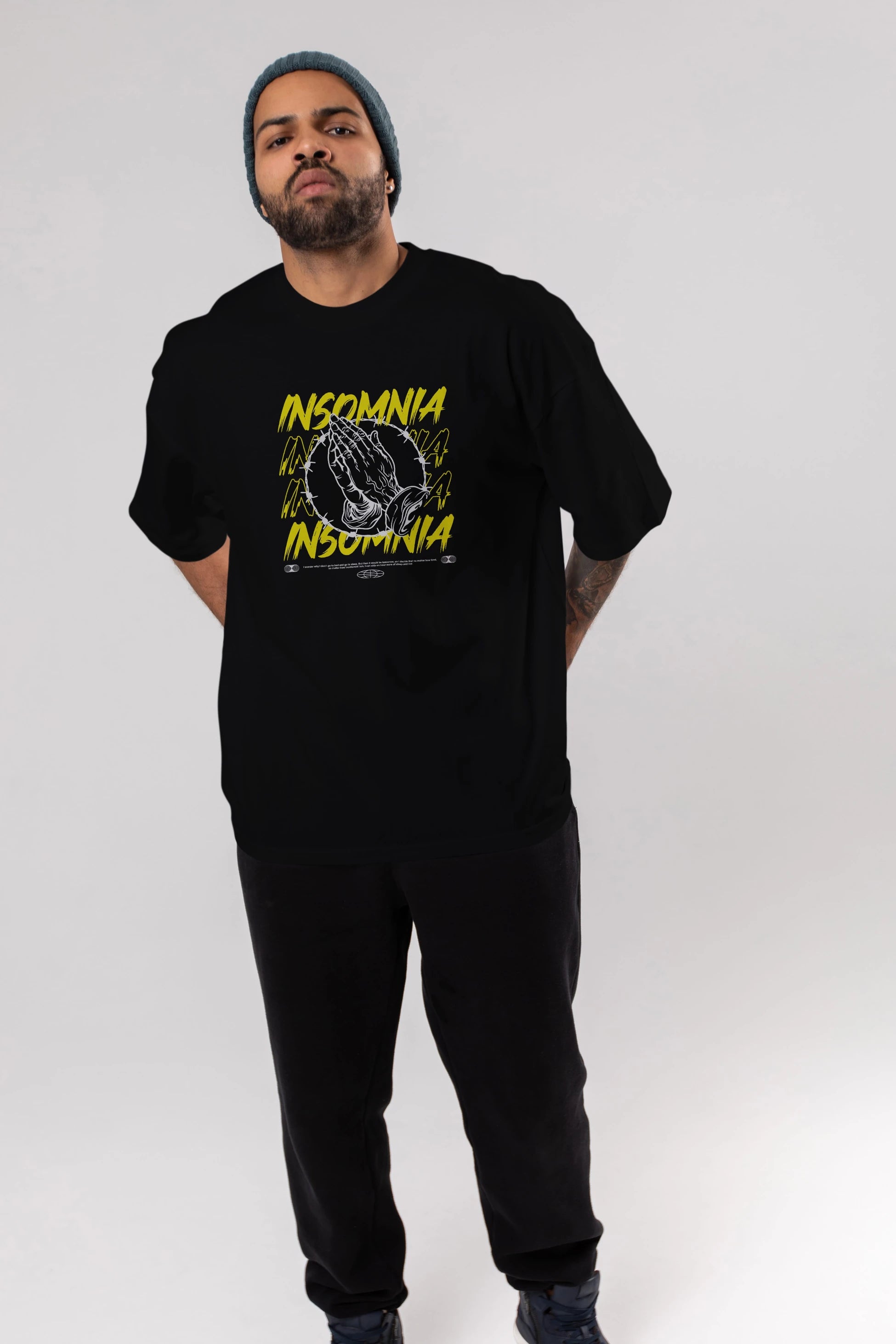 Insomnia Streetwear Ön Baskılı Oversize t-shirt Erkek Kadın Unisex