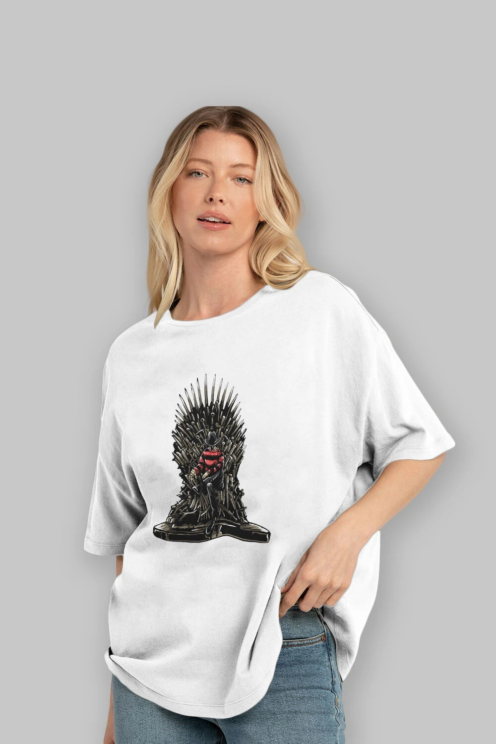Nightmare Throne Ön Baskılı Oversize t-shirt Erkek Kadın Unisex %100 Pamuk tişort
