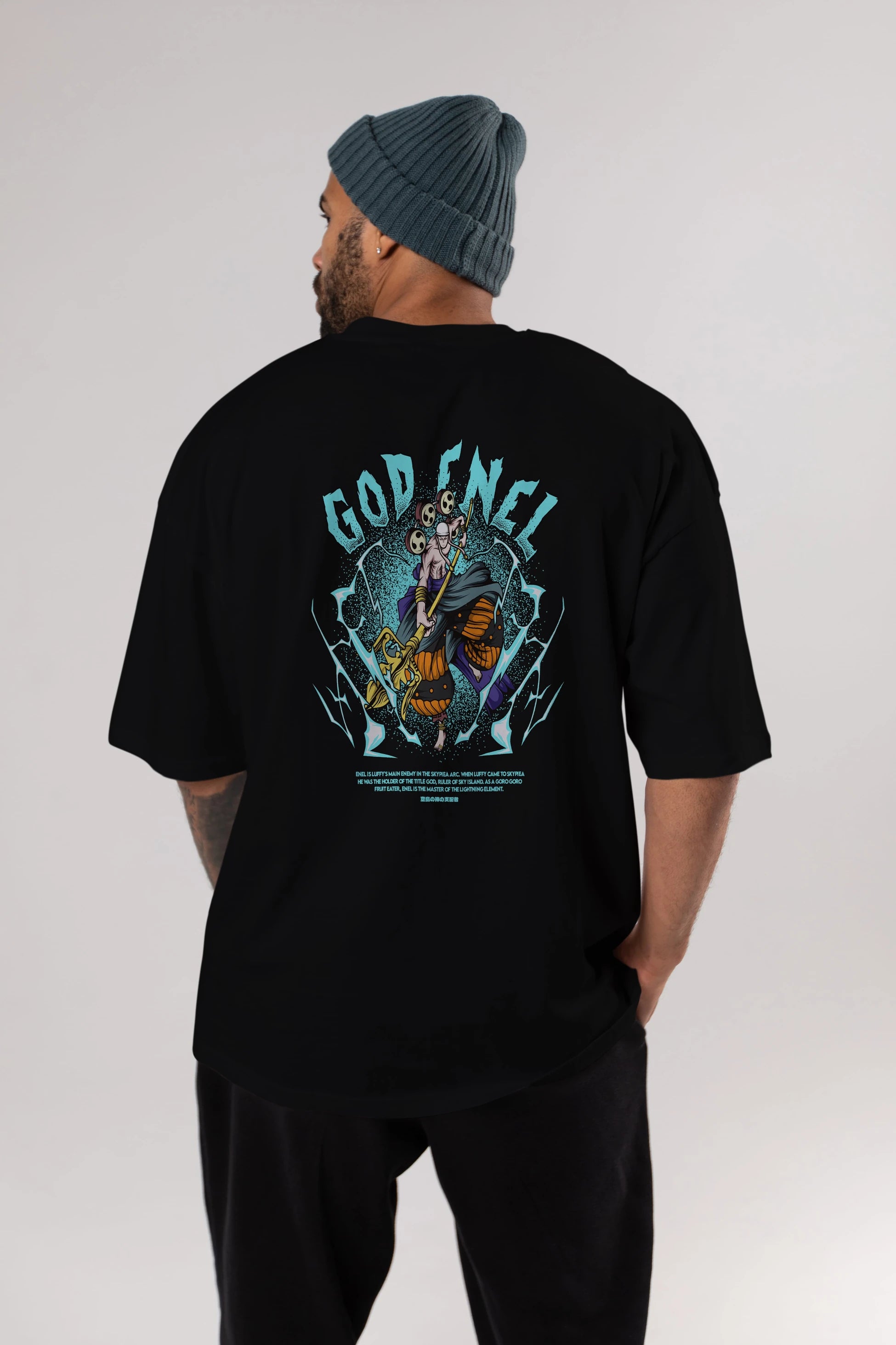 Eneru Anime Arka Baskılı Oversize t-shirt Erkek Kadın Unisex
