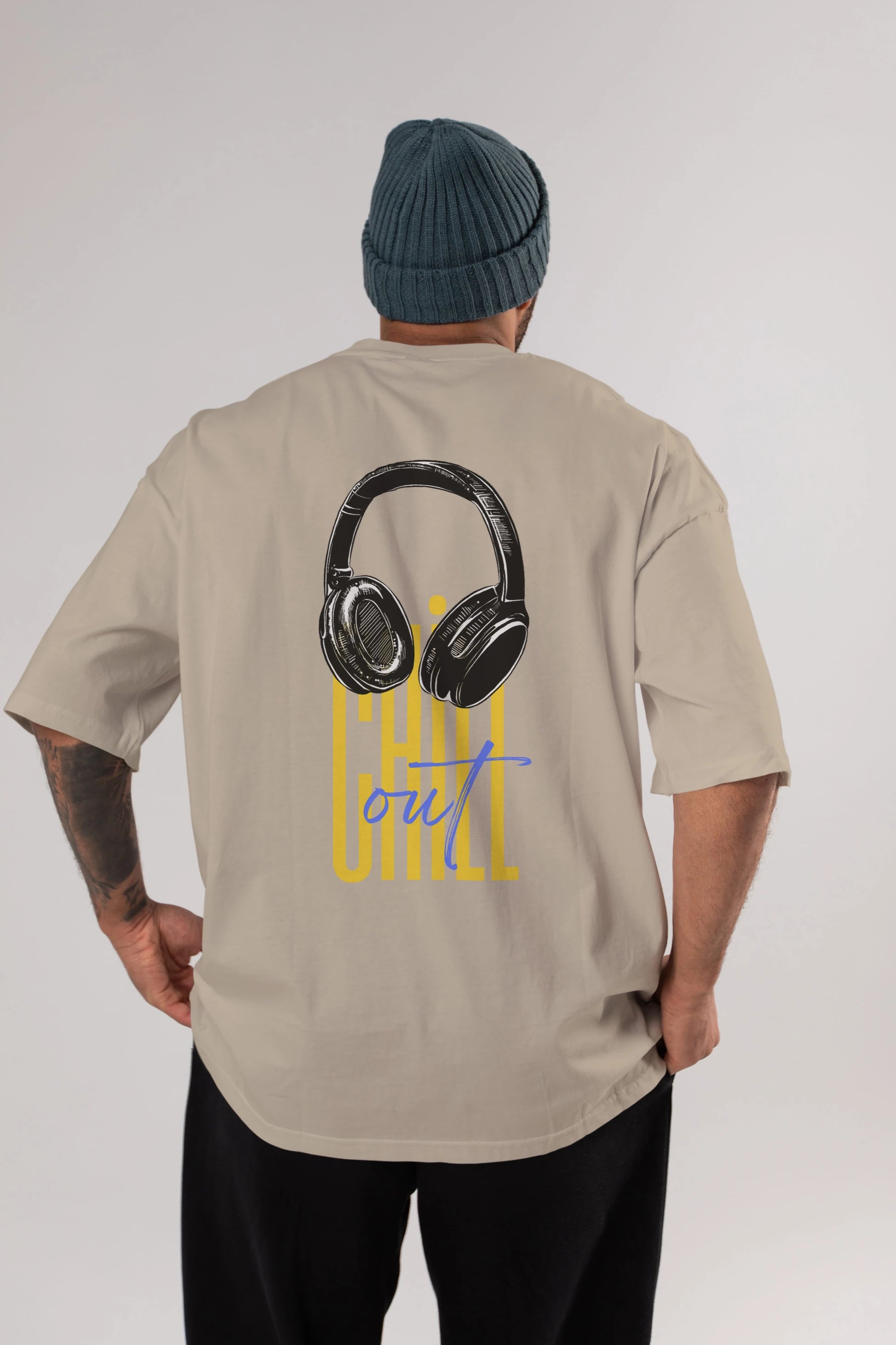 Chill Out Yazılı Arka Baskılı Oversize t-shirt Erkek Kadın Unisex