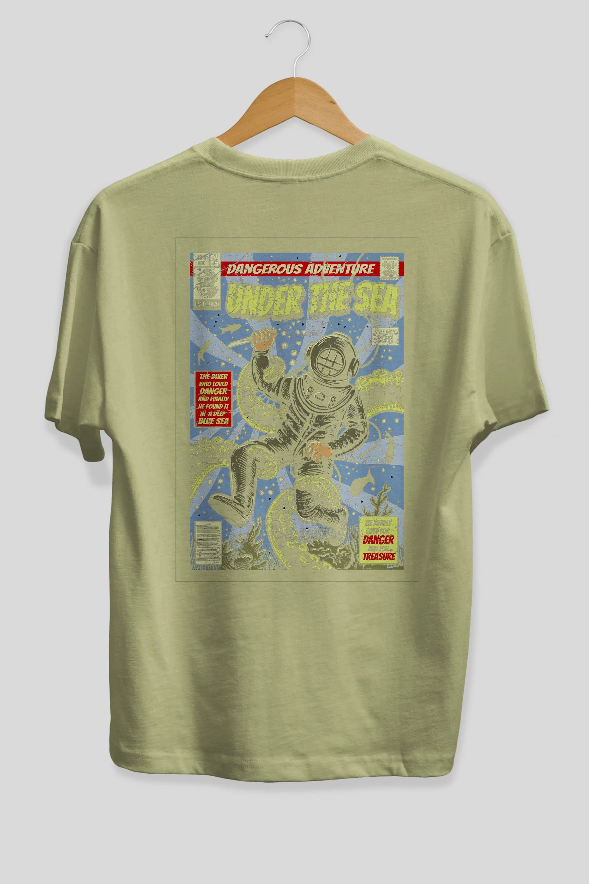 Under The Sea Arka Baskılı Oversize t-shirt Erkek Kadın Unisex %100 Pamuk