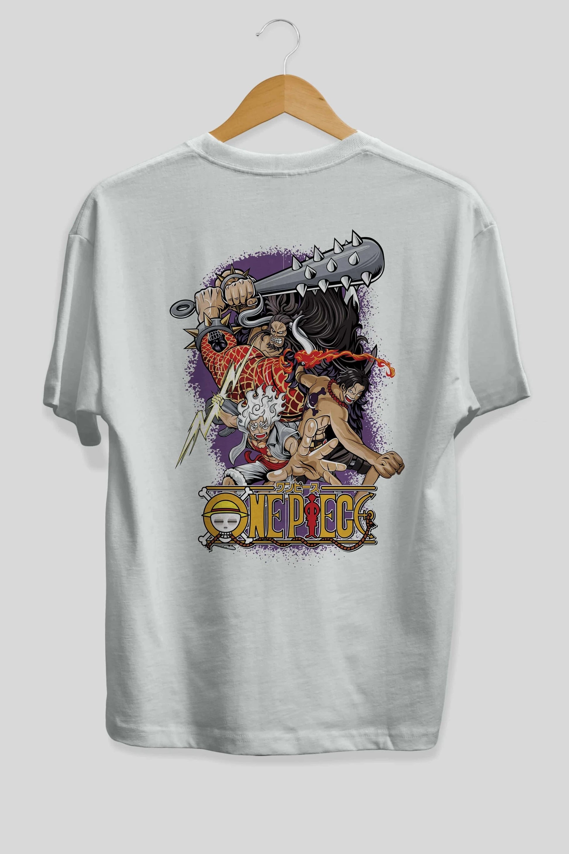 ONE PIECE (6) Anime Arka Baskılı Oversize t-shirt Erkek Kadın Unisex