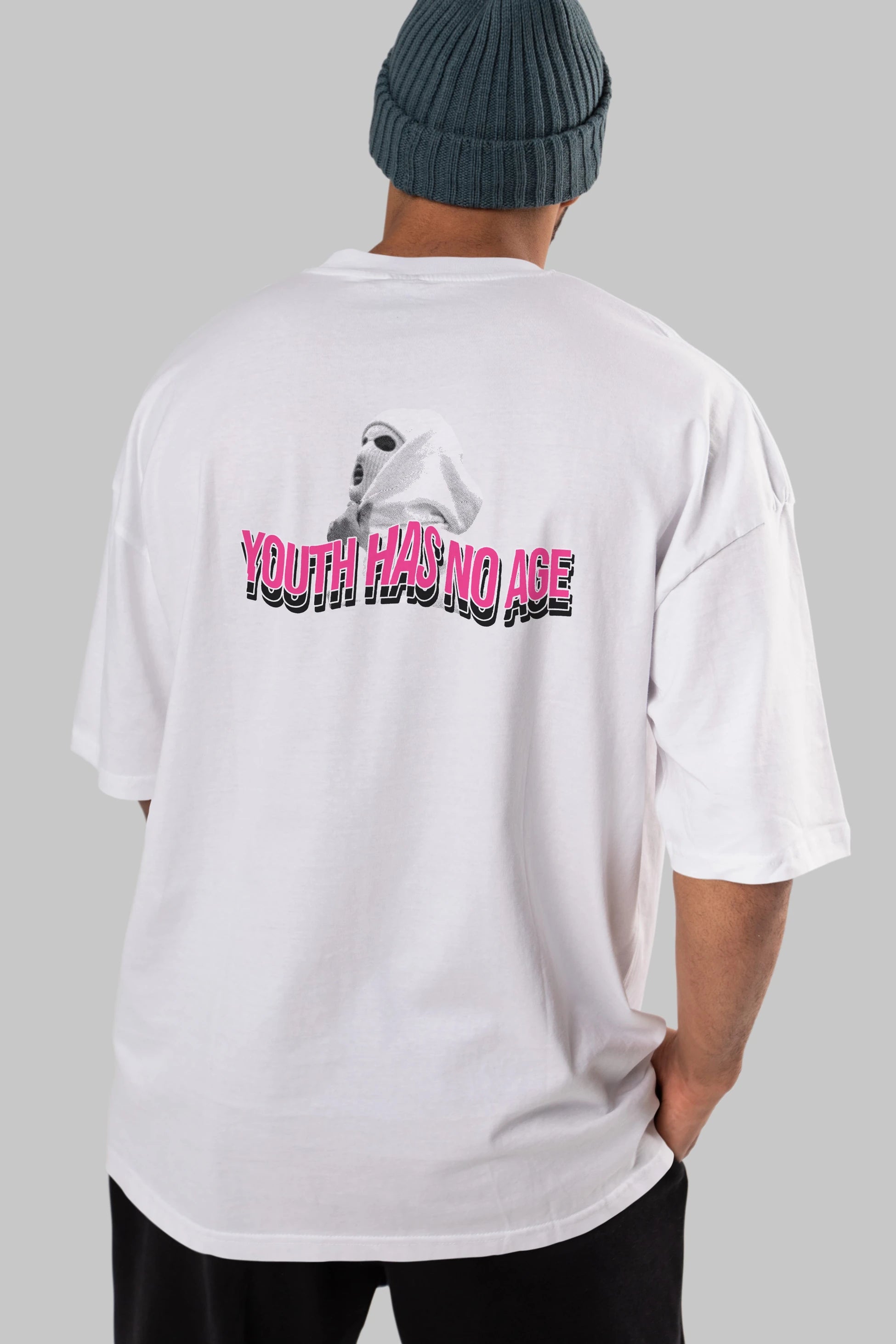 Youth Has No Age Arka Baskılı Oversize t-shirt Erkek Kadın Unisex
