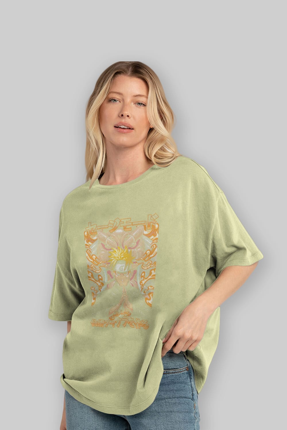 NARUTO (10) Anime Ön Baskılı Oversize t-shirt %100 pamuk Erkek Kadın Unisex