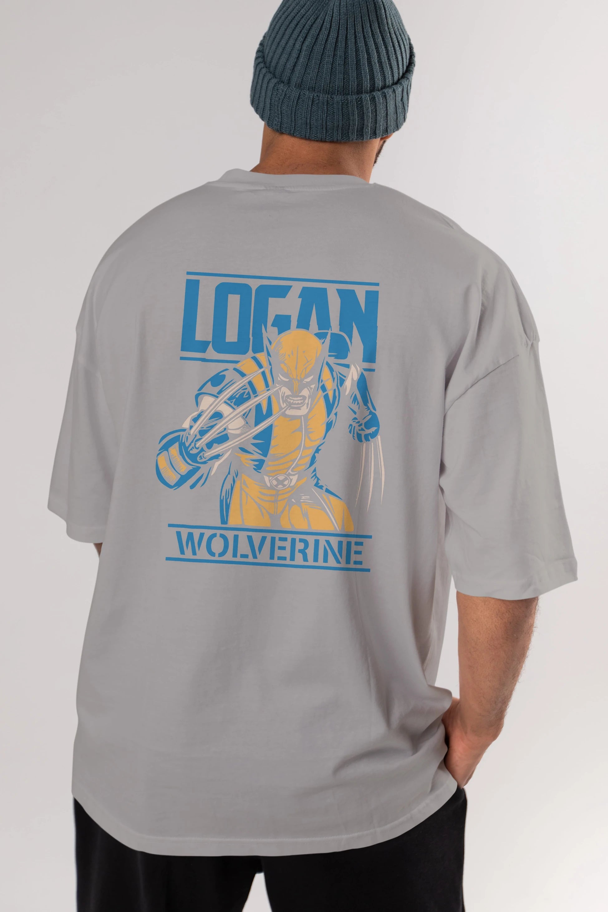 Wolverine Logan Arka Baskılı Oversize t-shirt Erkek Kadın Unisex %100 Pamuk Bisiklet Yaka tişort