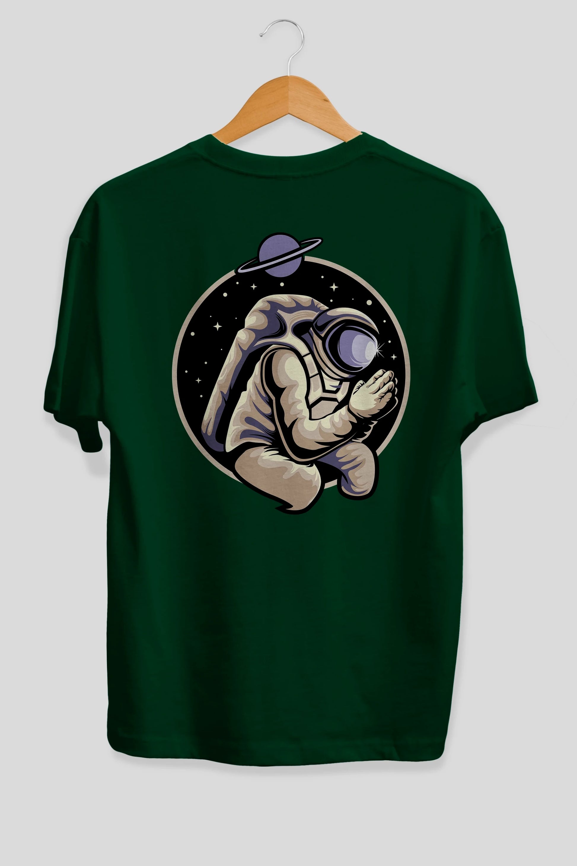 Astronaut Praying Arka Baskılı Oversize t-shirt Erkek Kadın Unisex