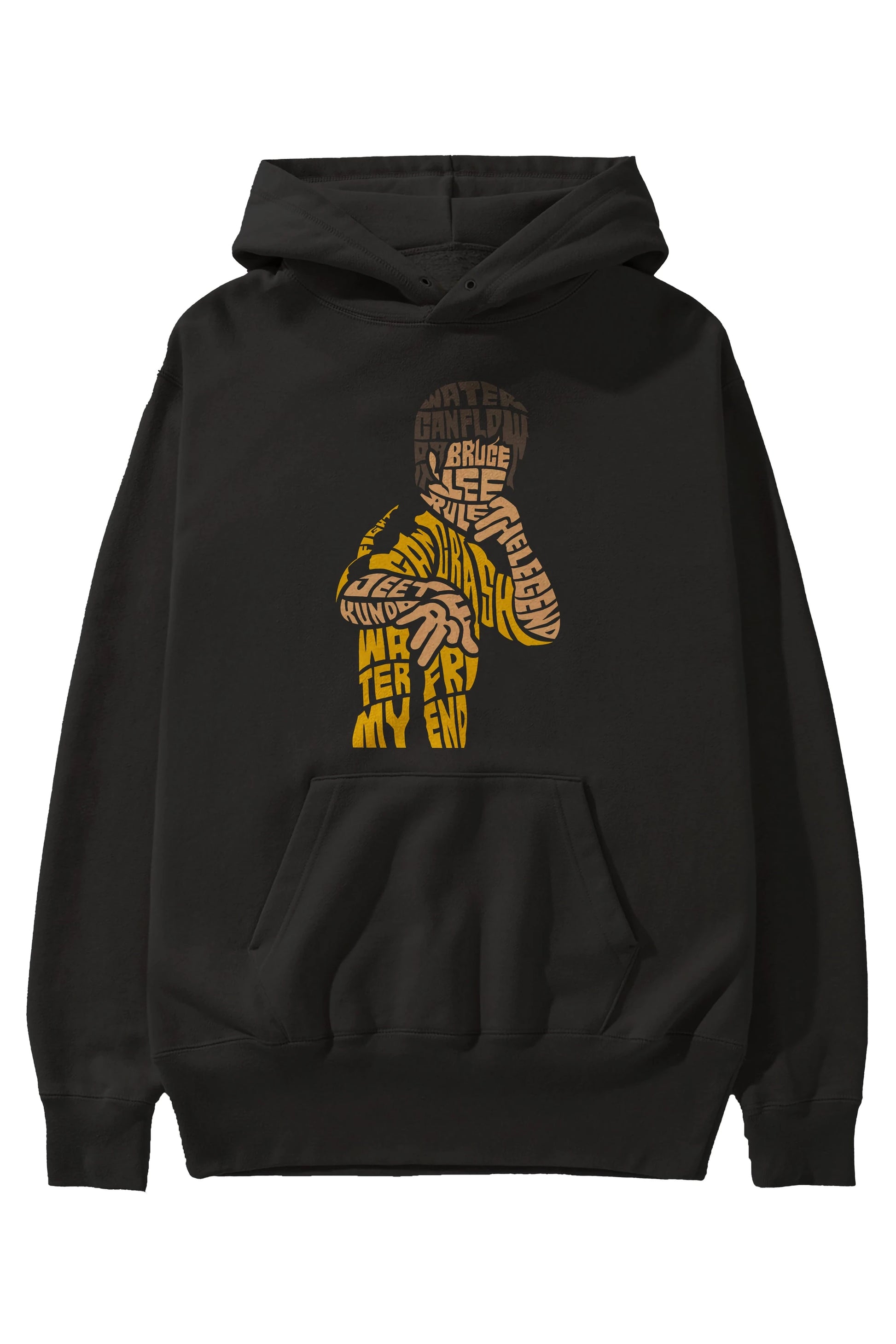 Bruce Lee Ön Baskılı Hoodie Oversize Kapüşonlu Sweatshirt Erkek Kadın Unisex