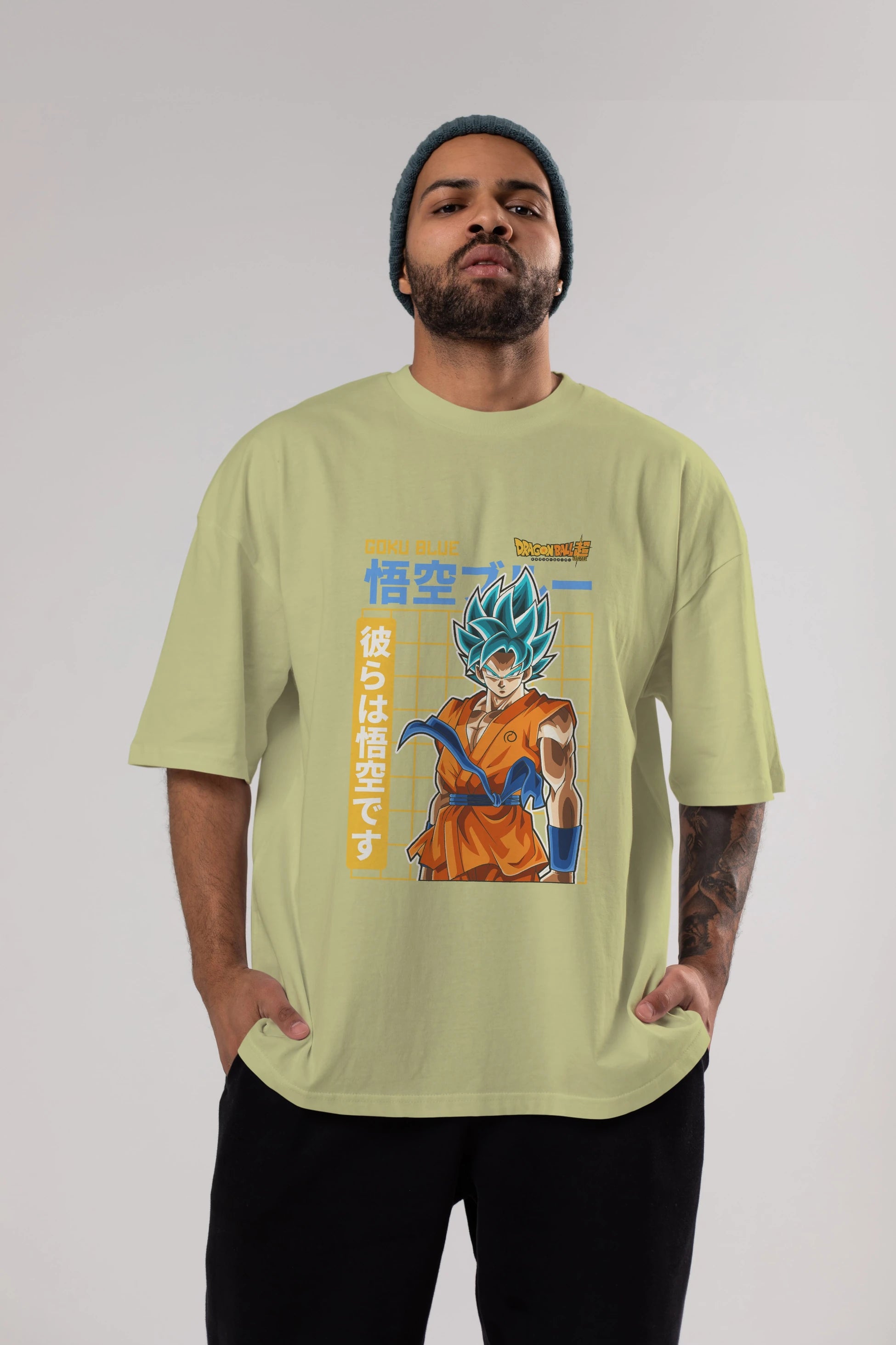 GOKU 1 Anime Ön Baskılı Oversize t-shirt %100 pamuk Erkek Kadın Unisex