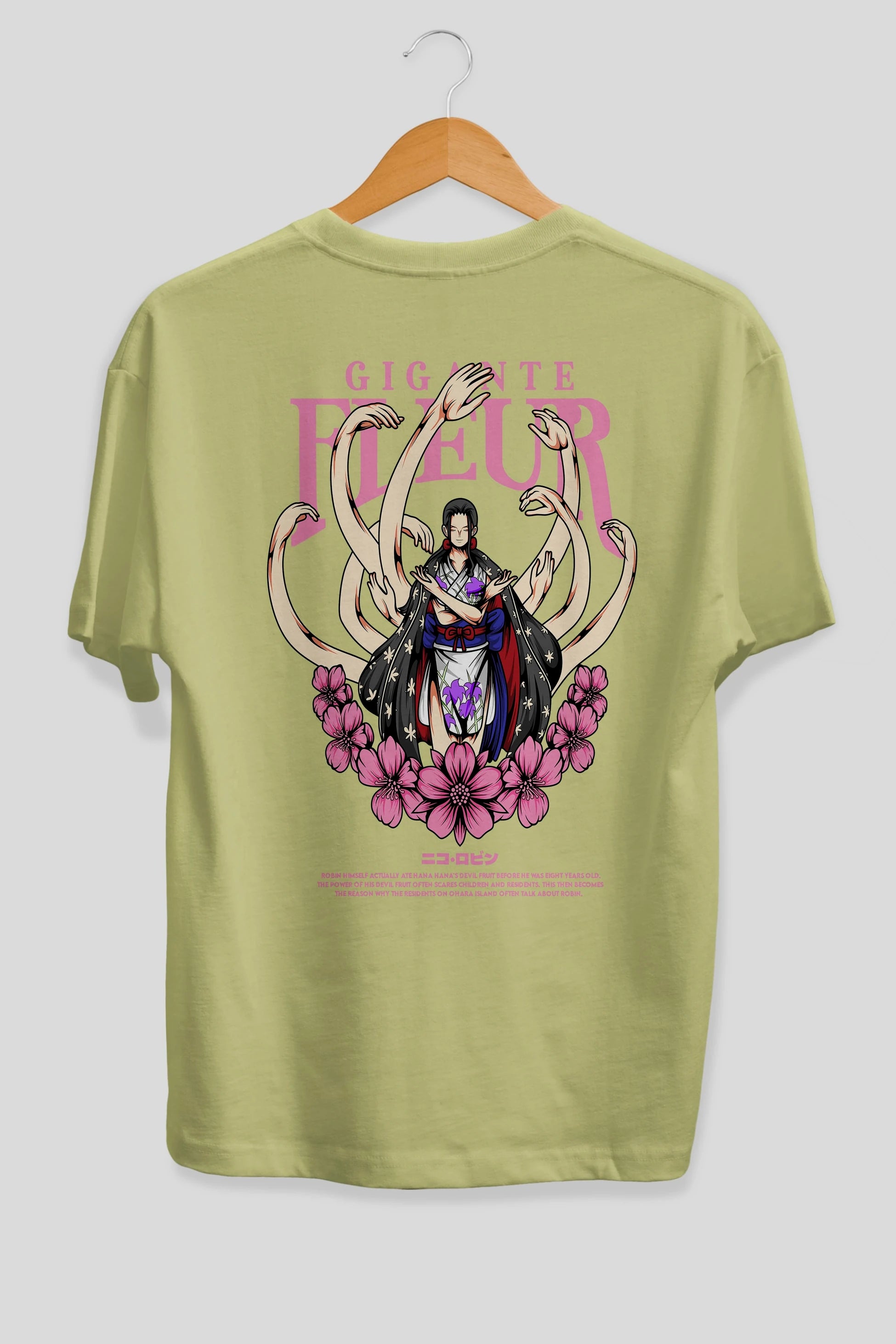 Gigante Fleur Anime Arka Baskılı Oversize t-shirt Erkek Kadın Unisex
