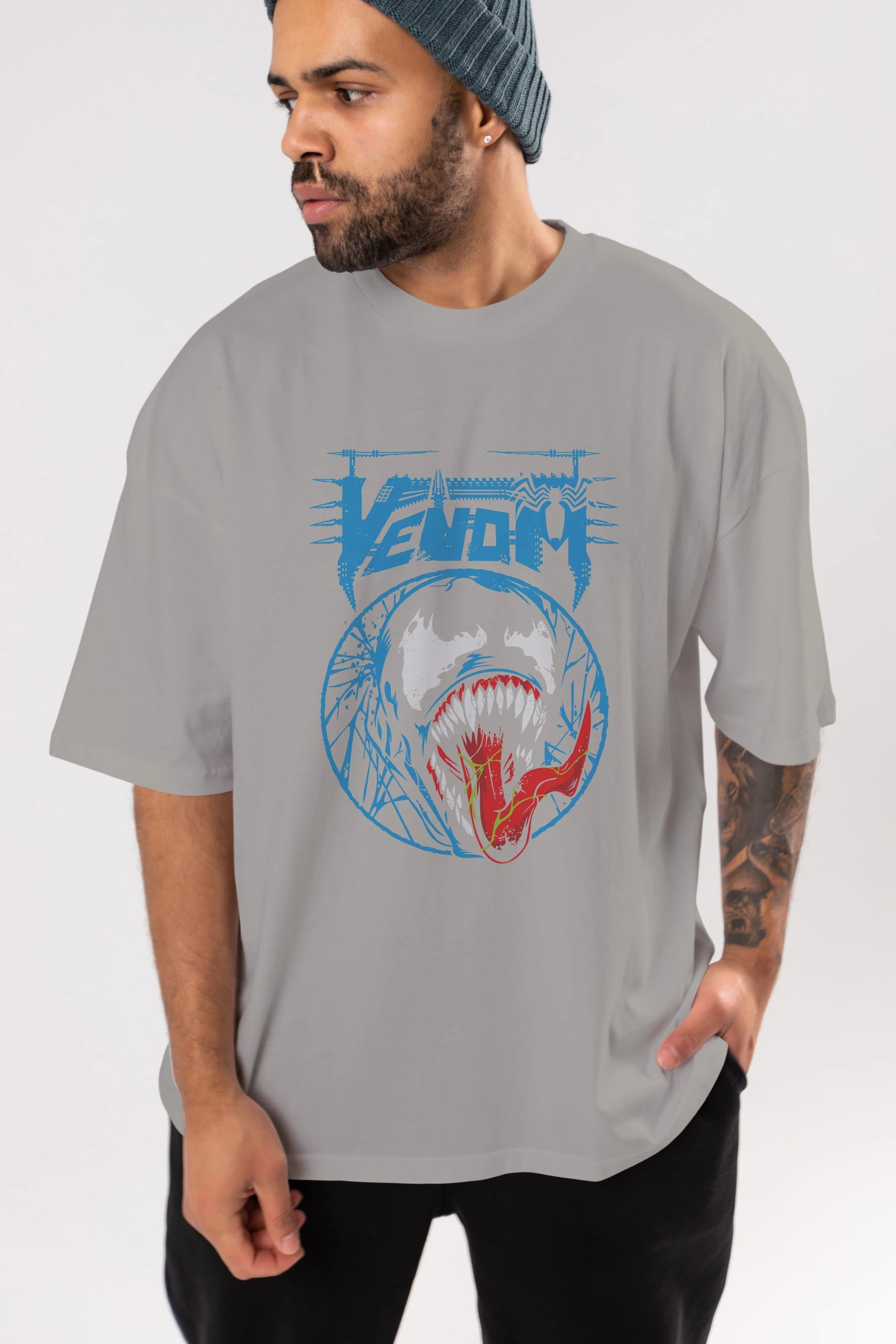 Venom (23) Ön Baskılı Oversize t-shirt Erkek Kadın Unisex %100 Pamuk Bisiklet Yaka tişort